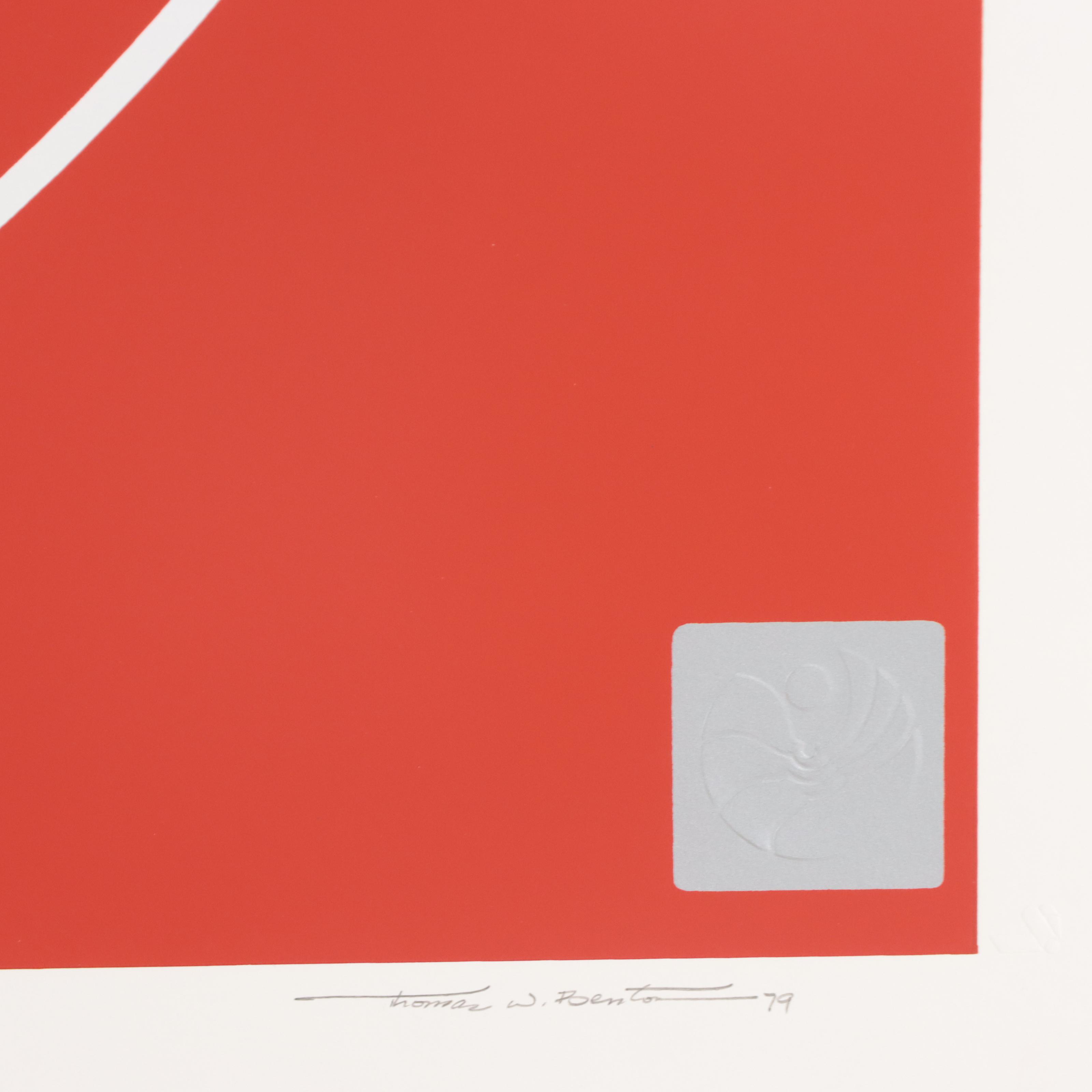 Thomas W. Benton Abstract Serigraph "Golden Eagle," 1981