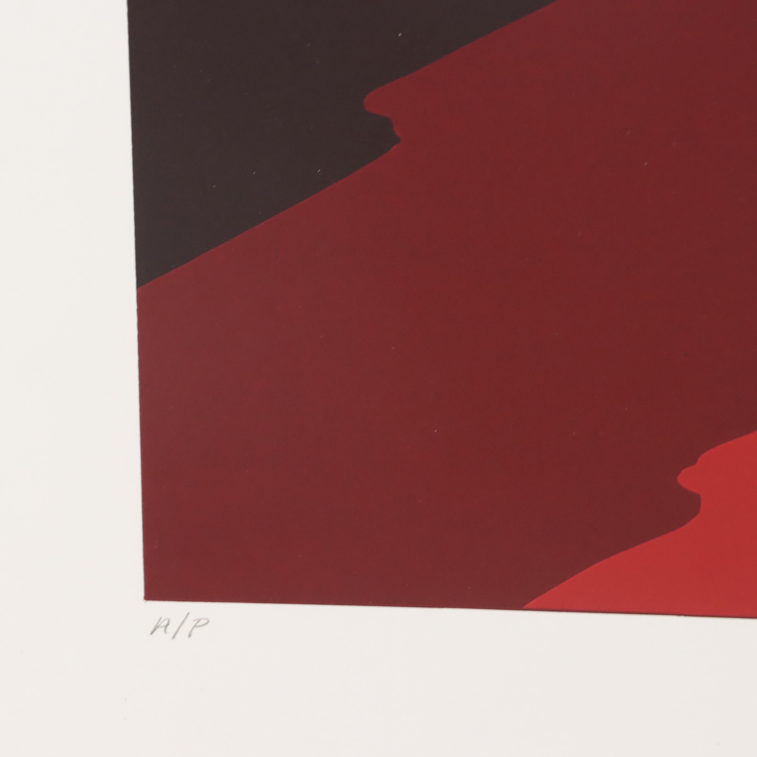 Thomas W. Benton Abstract Serigraph "Golden Eagle," 1981