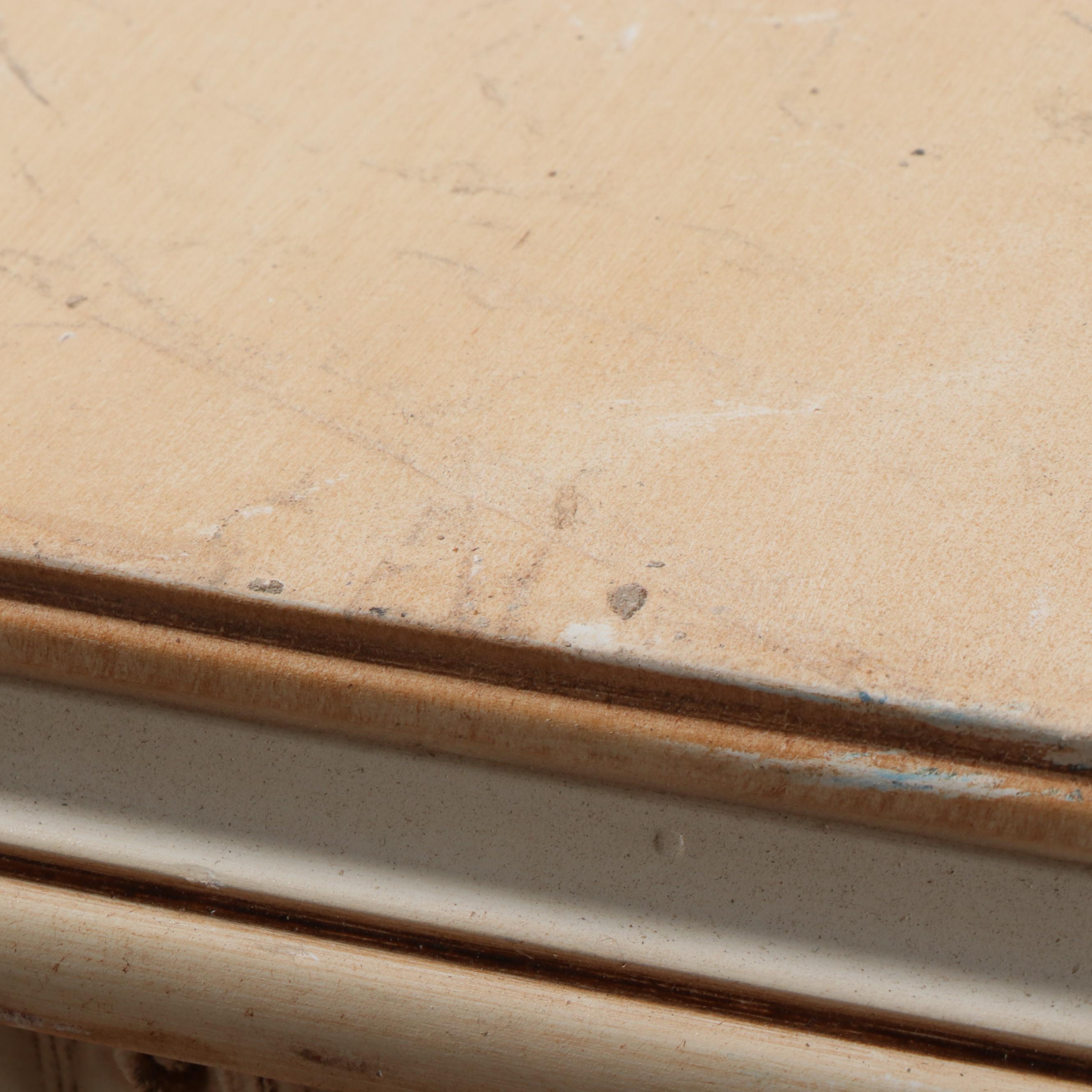 Cream-Painted Neoclassical Style Wooden Chest of Drawers