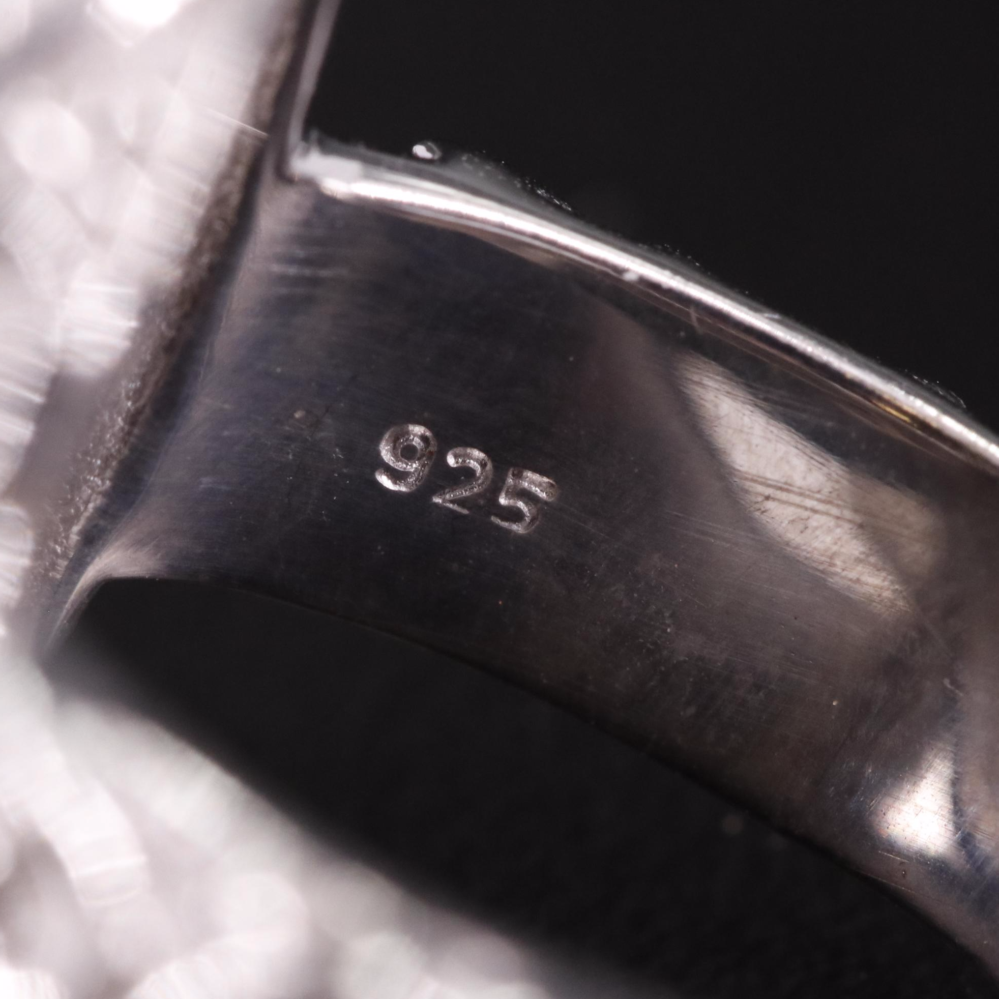 Sterling Black Onyx with Scrollwork Accents