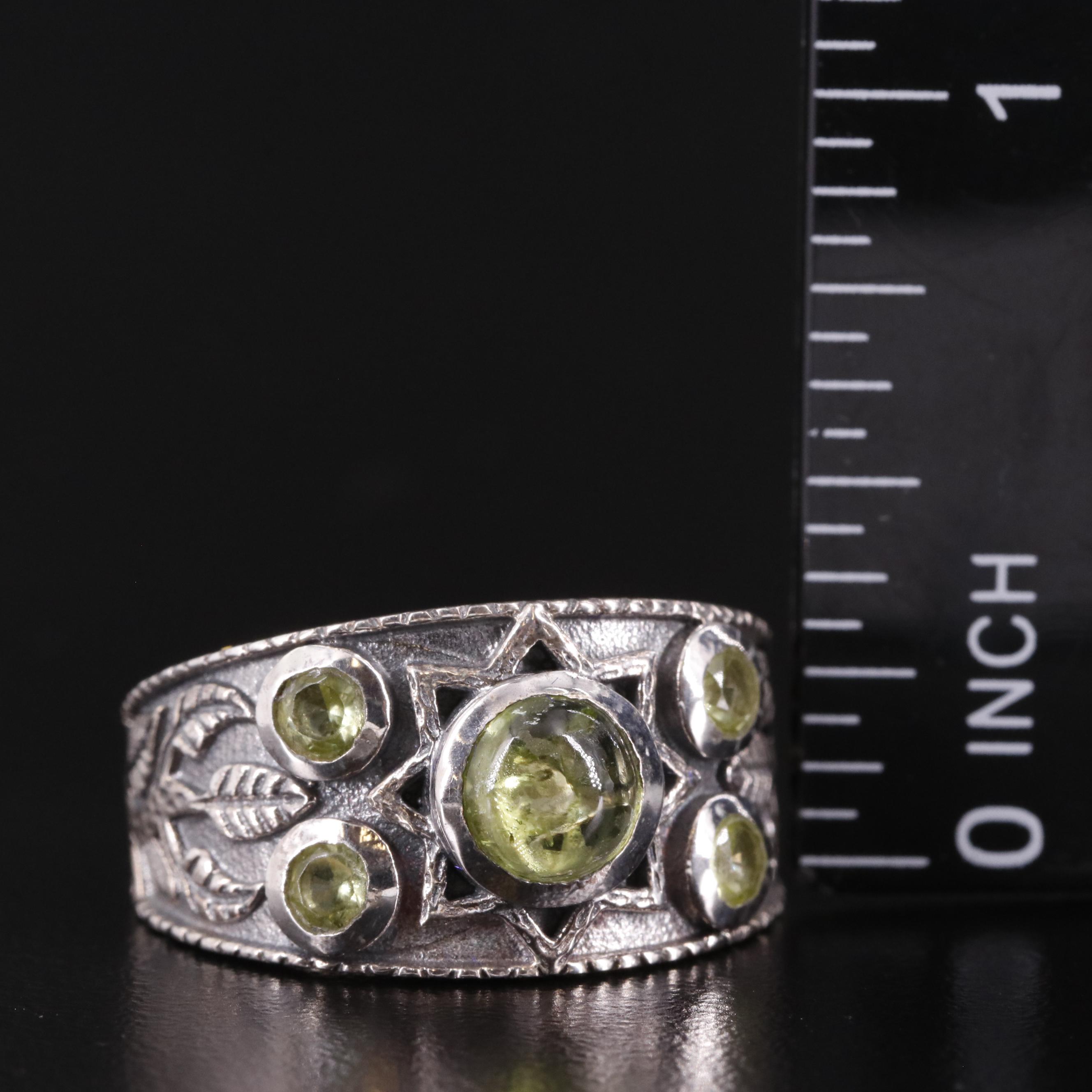 Sterling Peridot Tapered Ring