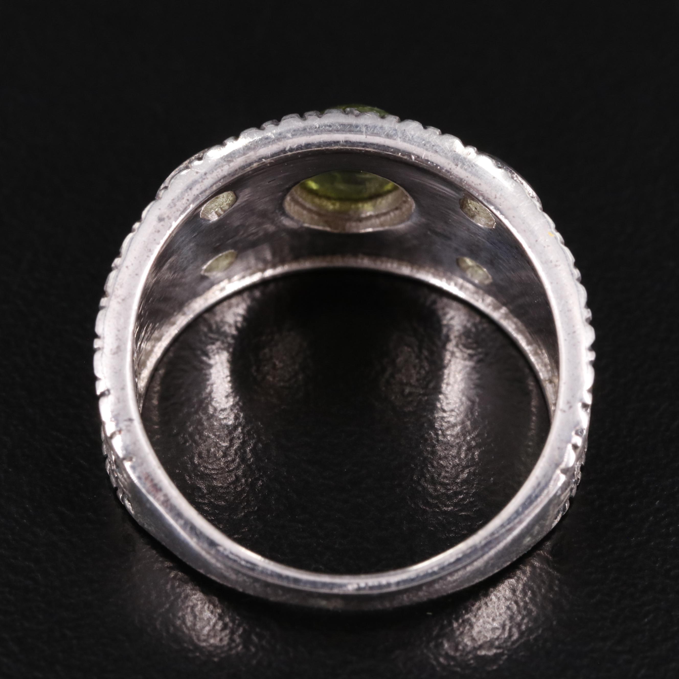 Sterling Peridot Tapered Ring
