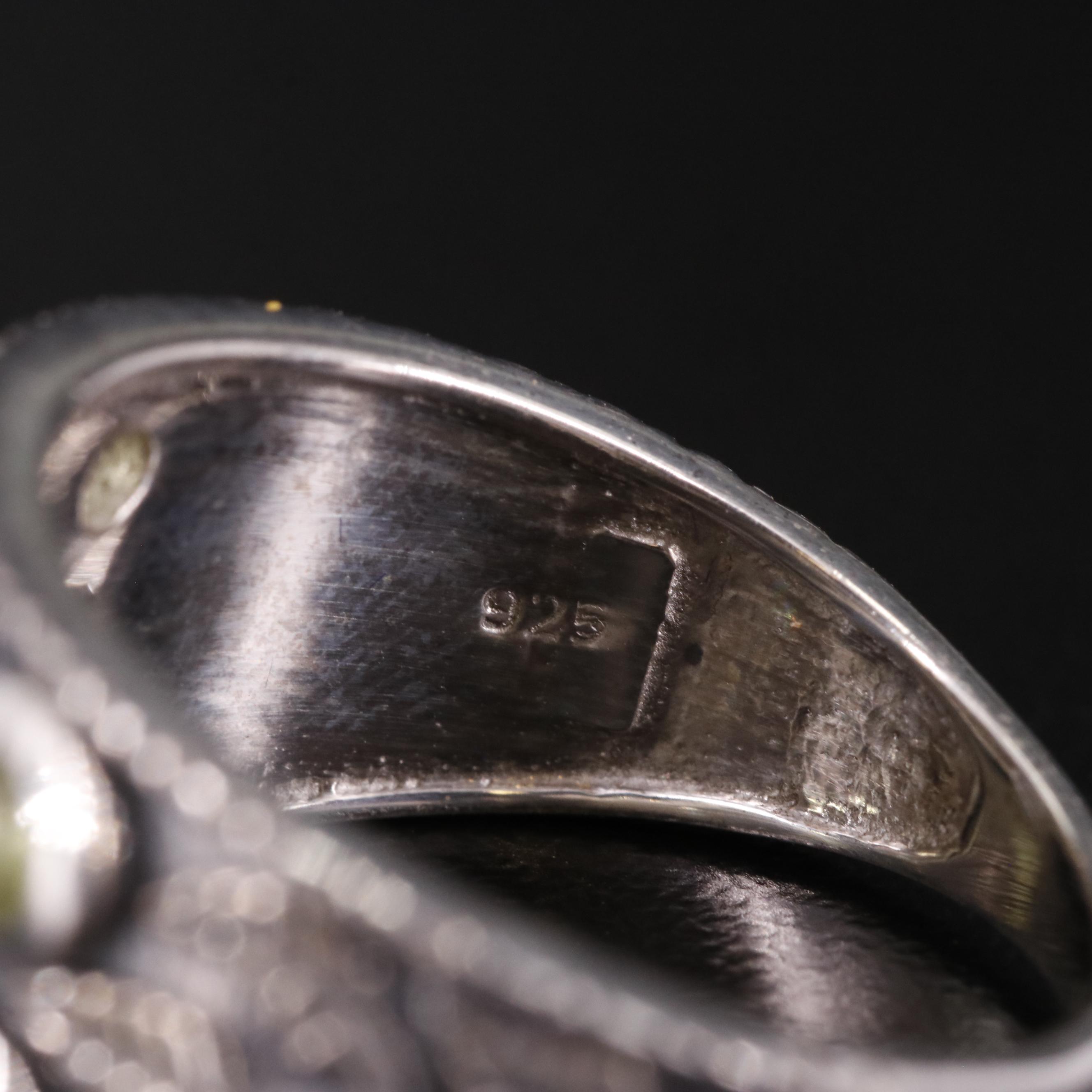 Sterling Peridot Tapered Ring