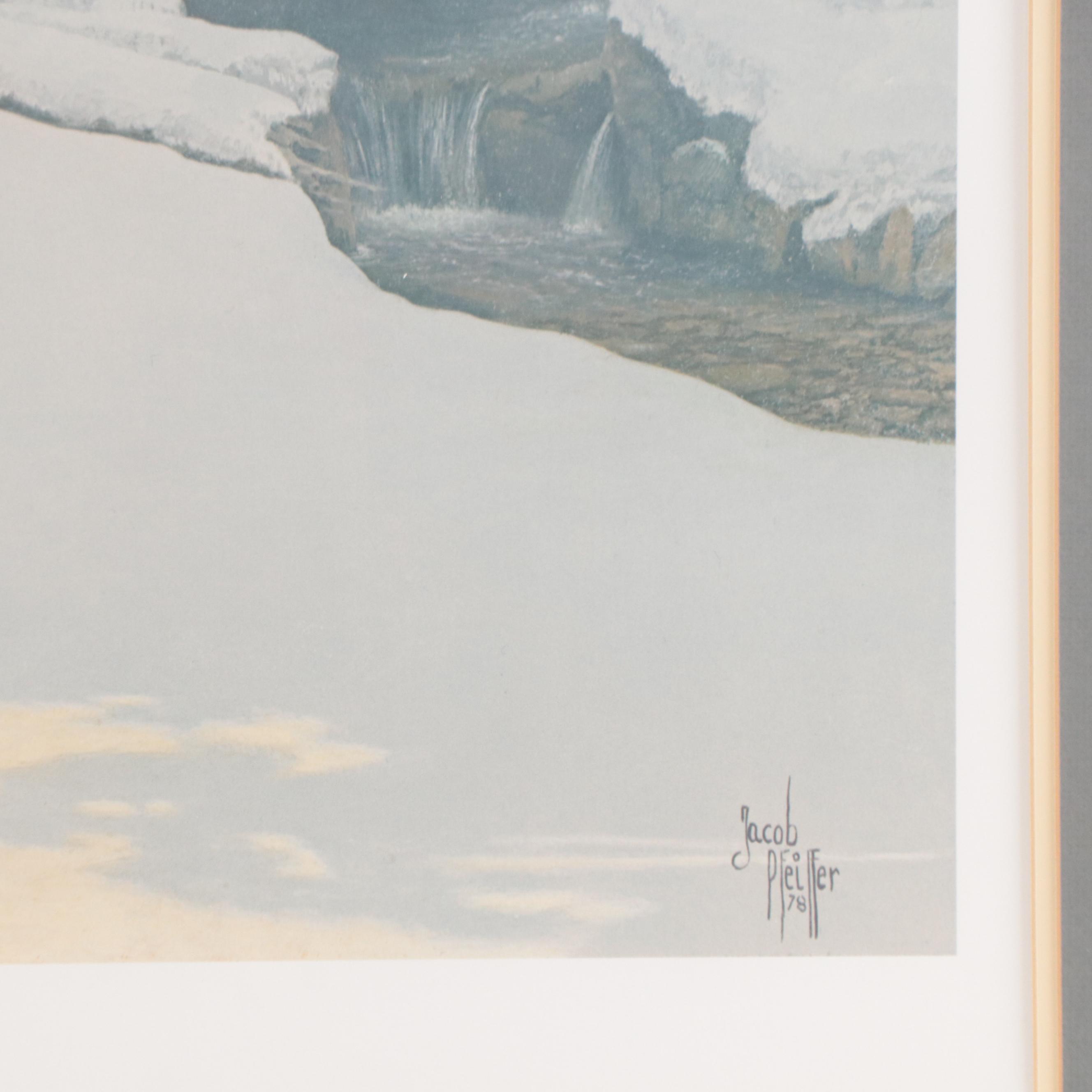 Jacob Pfeiffer Offset Lithograph "Out of Winter's Silence," Late 20th Century