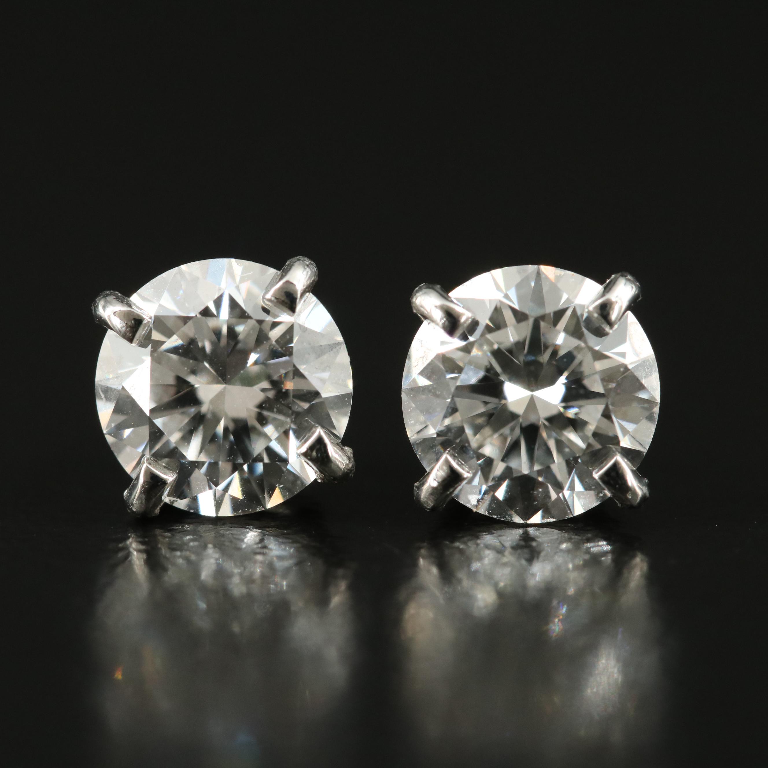 Platinum 2.01 CTW Lab Grown Diamond Stud Earrings with IGI Reports