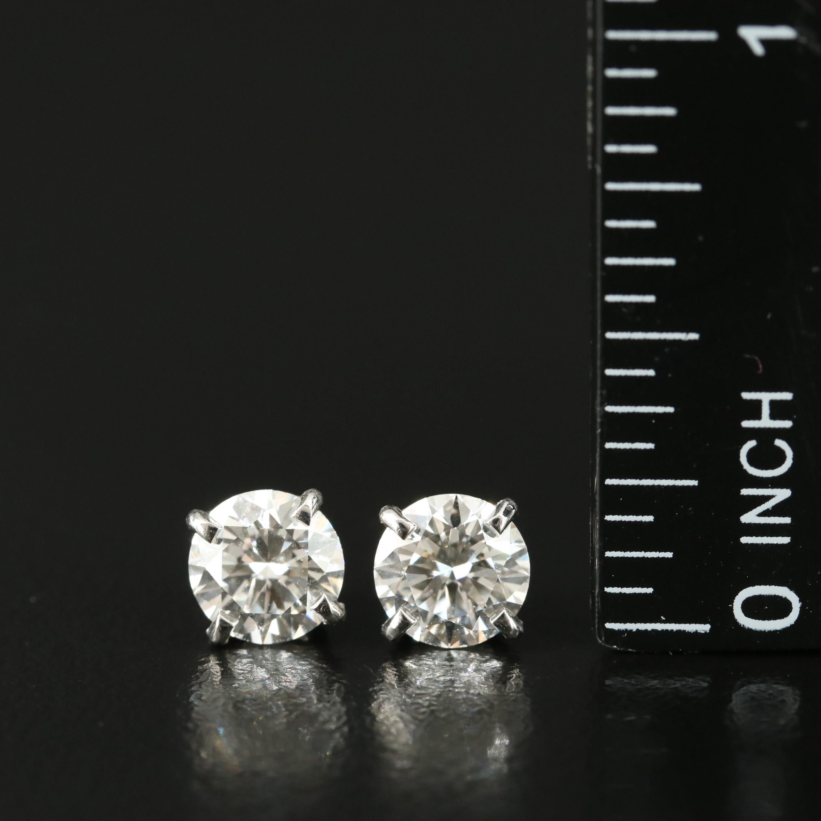 Platinum 2.01 CTW Lab Grown Diamond Stud Earrings with IGI Reports