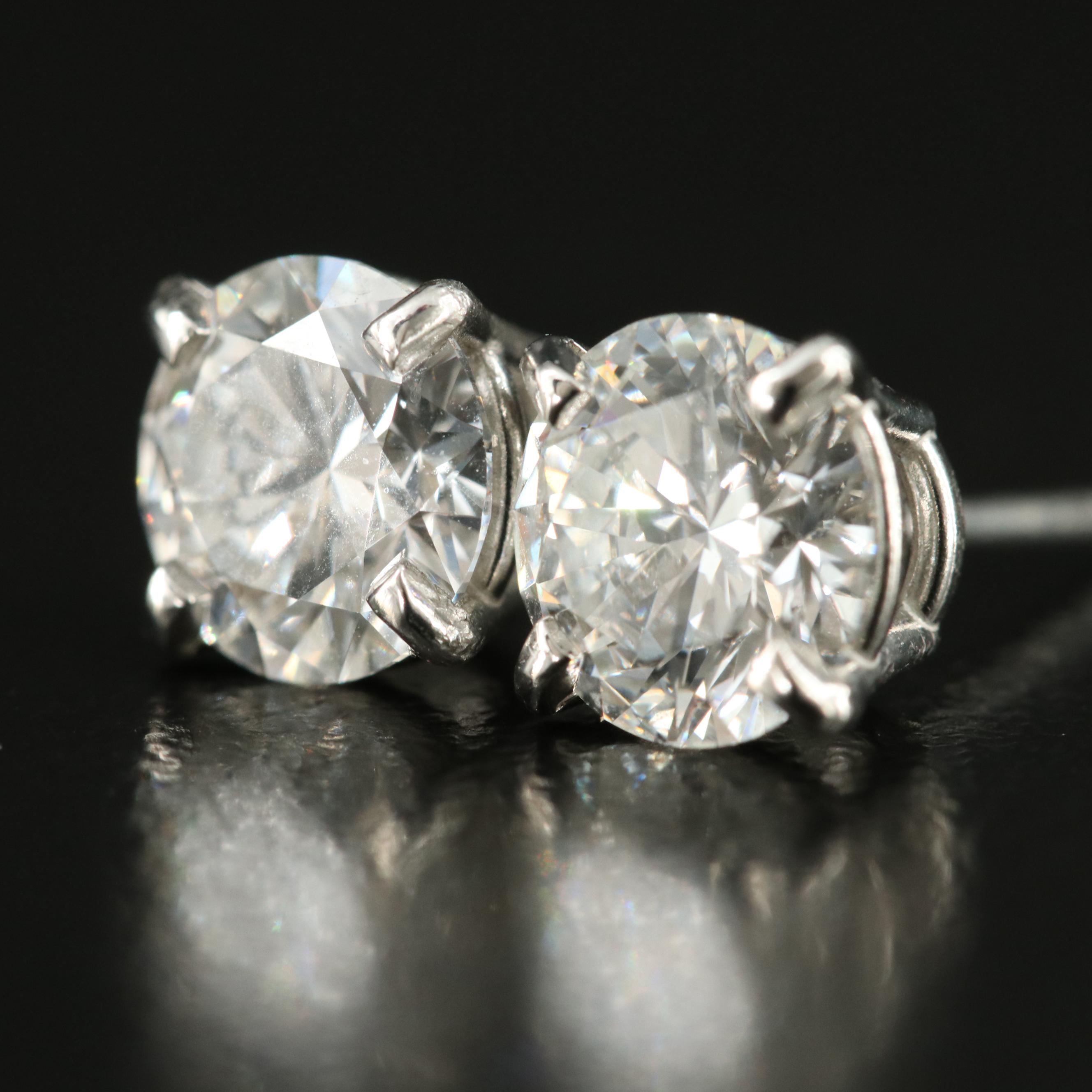 Platinum 2.01 CTW Lab Grown Diamond Stud Earrings with IGI Reports