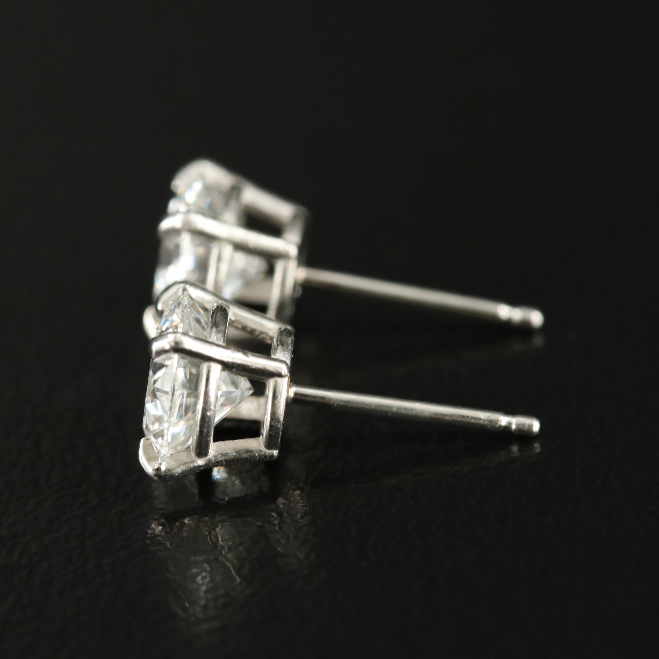 Platinum 2.01 CTW Lab Grown Diamond Stud Earrings with IGI Reports