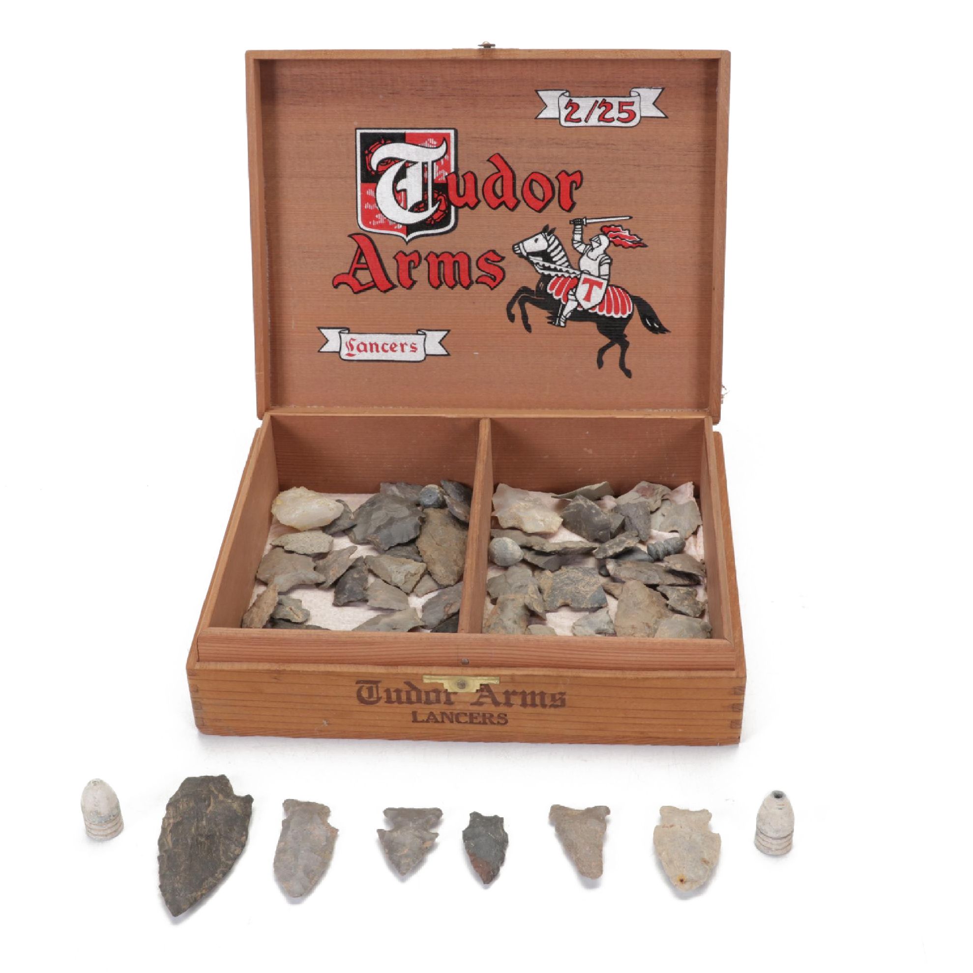Knapped Stone Projectile Points, Arrowheads with Civil War Bullets