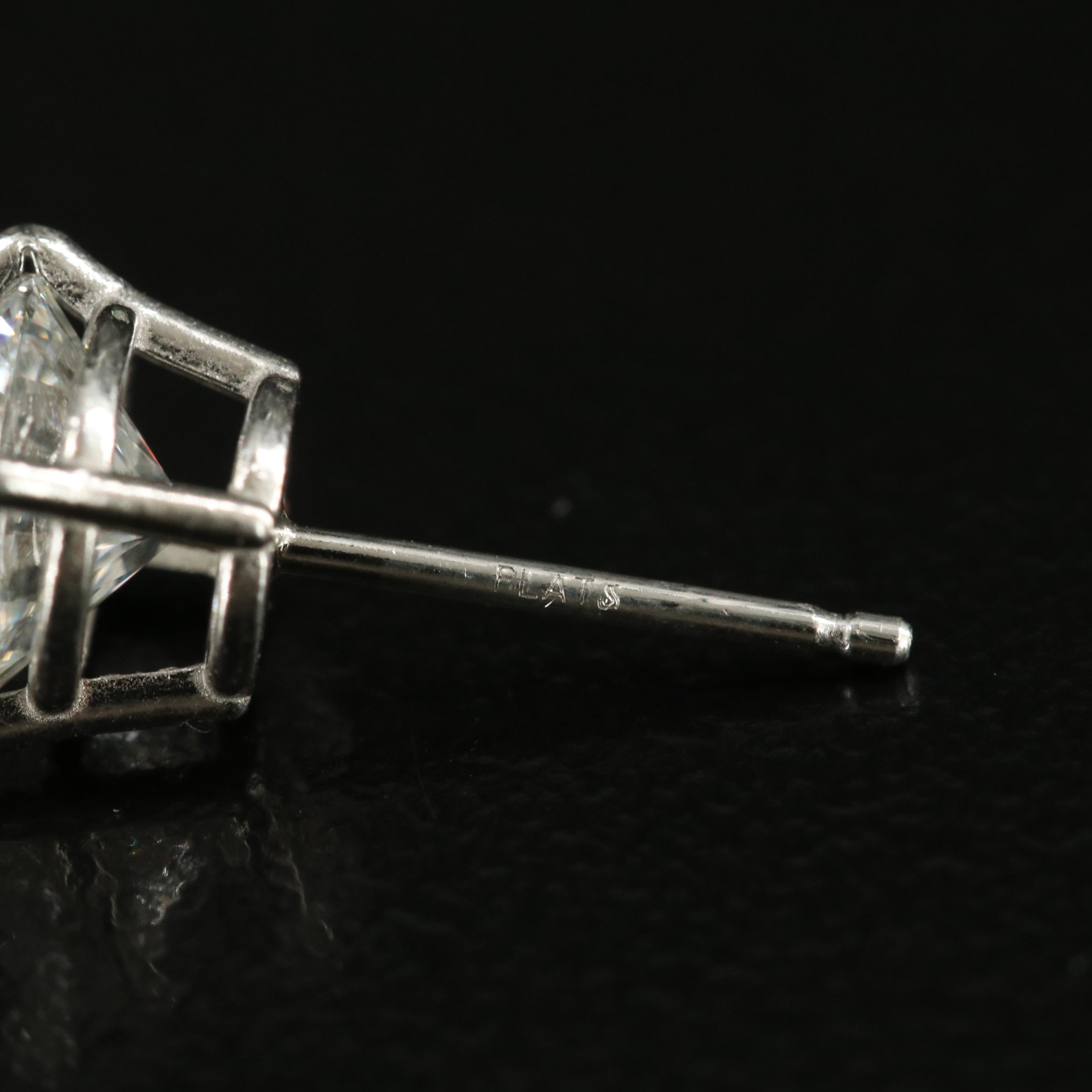 Platinum 2.01 CTW Lab Grown Diamond Stud Earrings with IGI Reports
