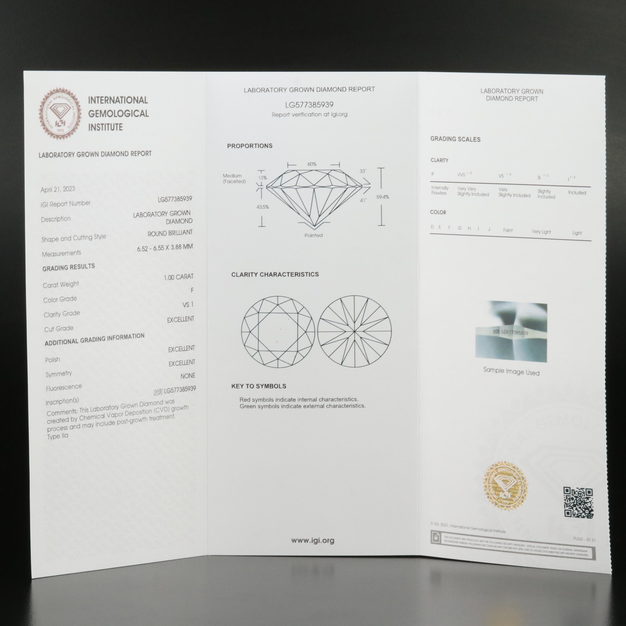 Platinum 2.01 CTW Lab Grown Diamond Stud Earrings with IGI Reports