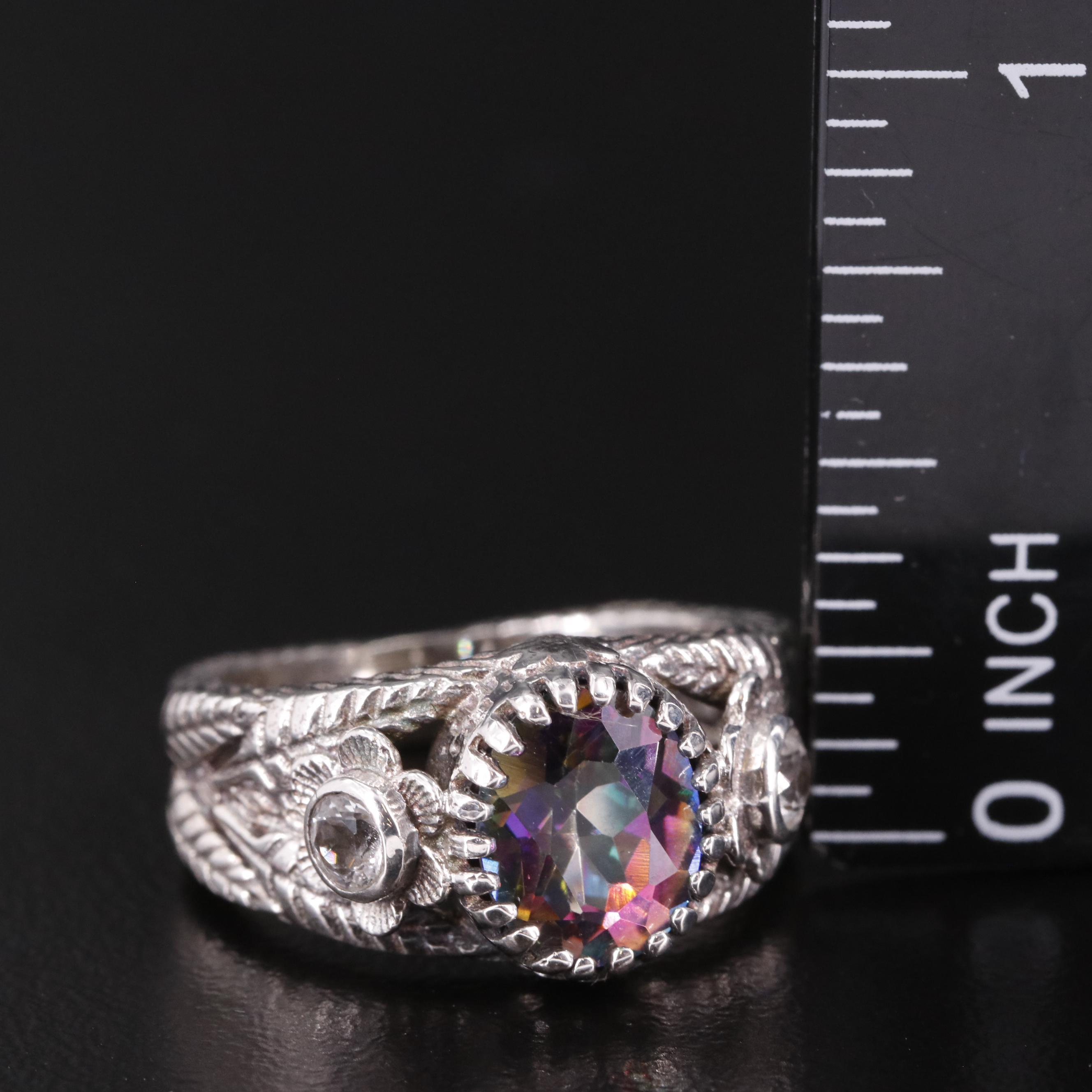 Sterling Mystic Topaz and White Topaz Ring