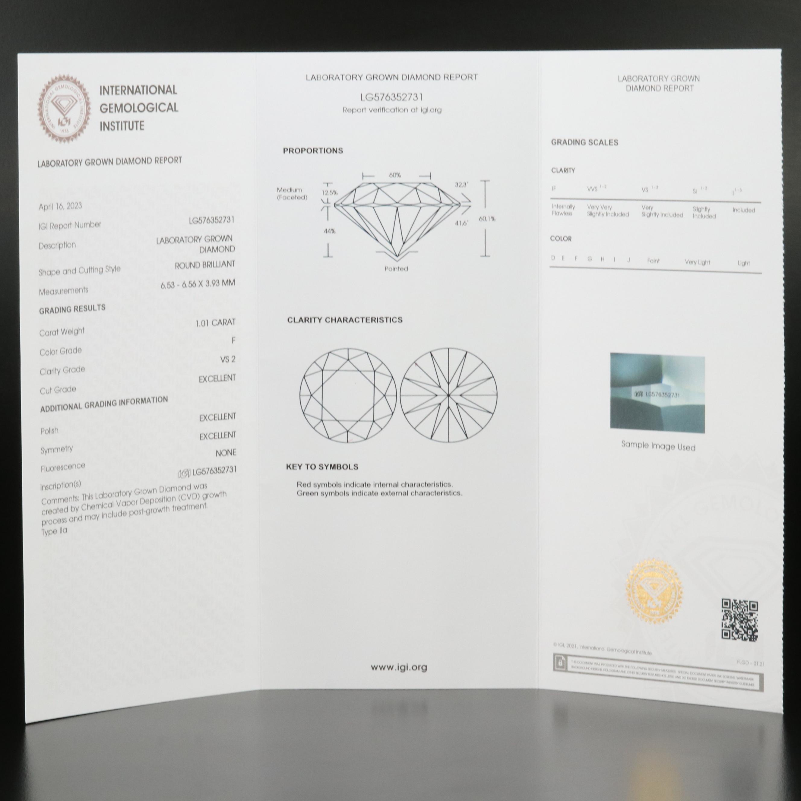 Platinum 2.01 CTW Lab Grown Diamond Stud Earrings with IGI Reports