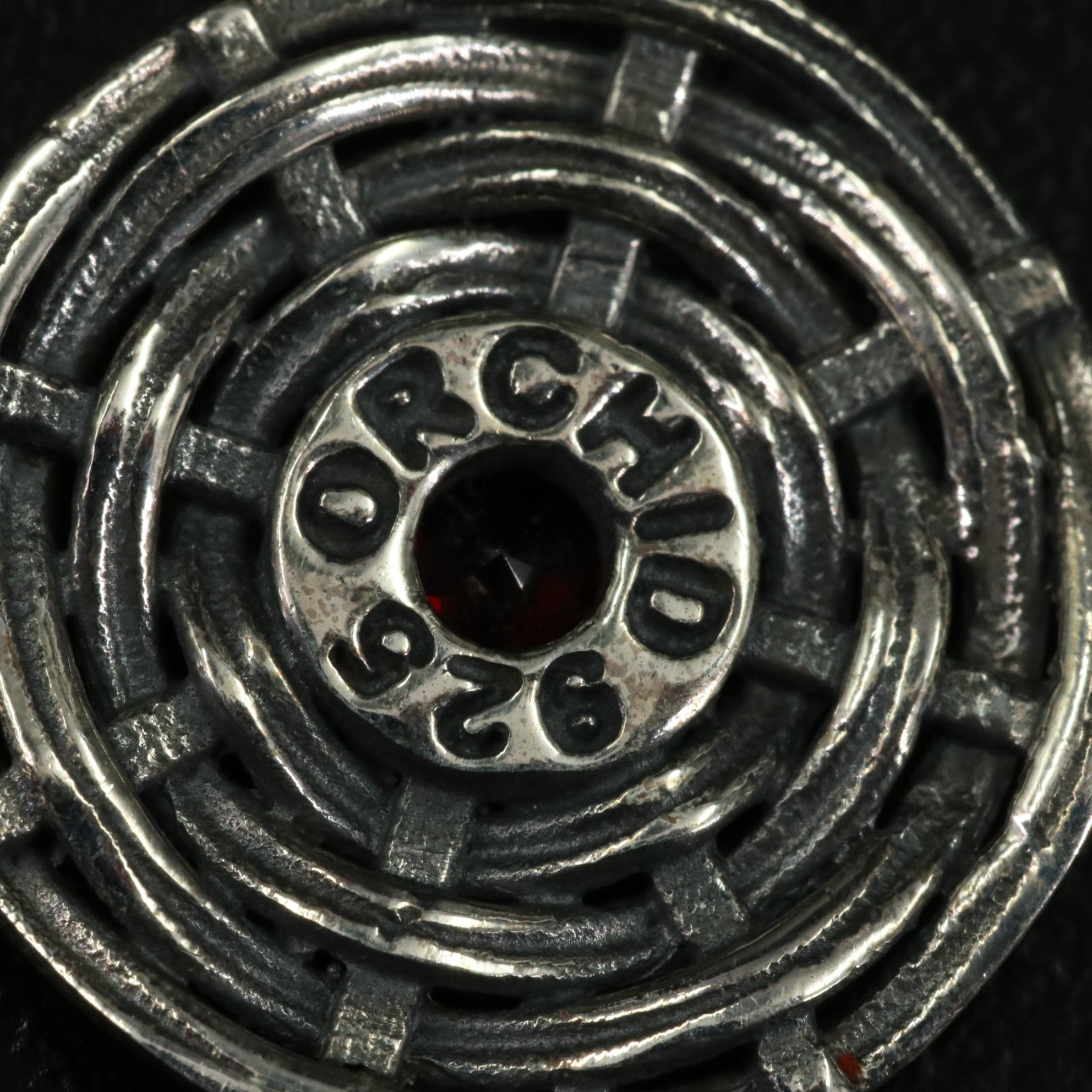 Sterling Garnet Drop Earrings