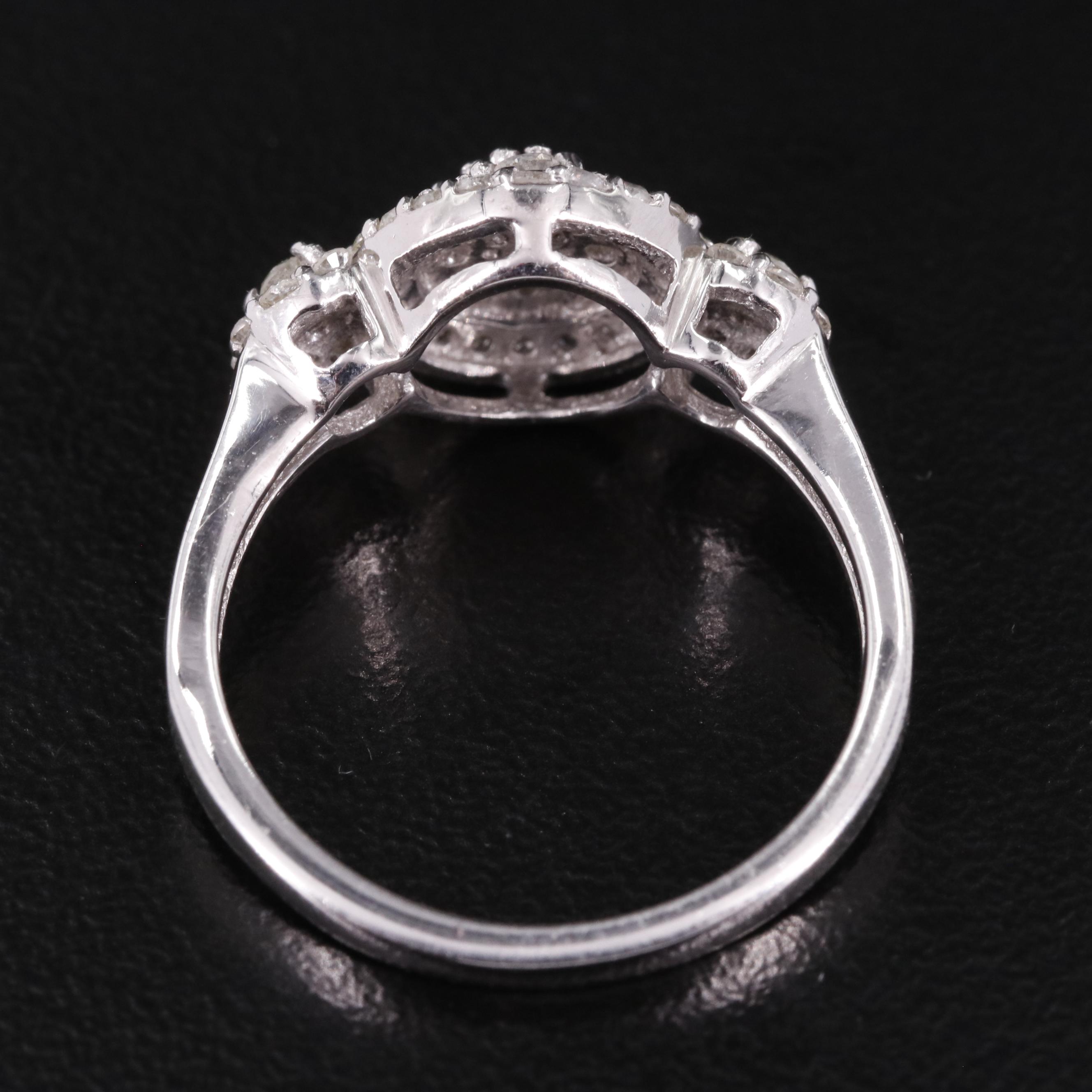Sterling Diamond Halo Ring