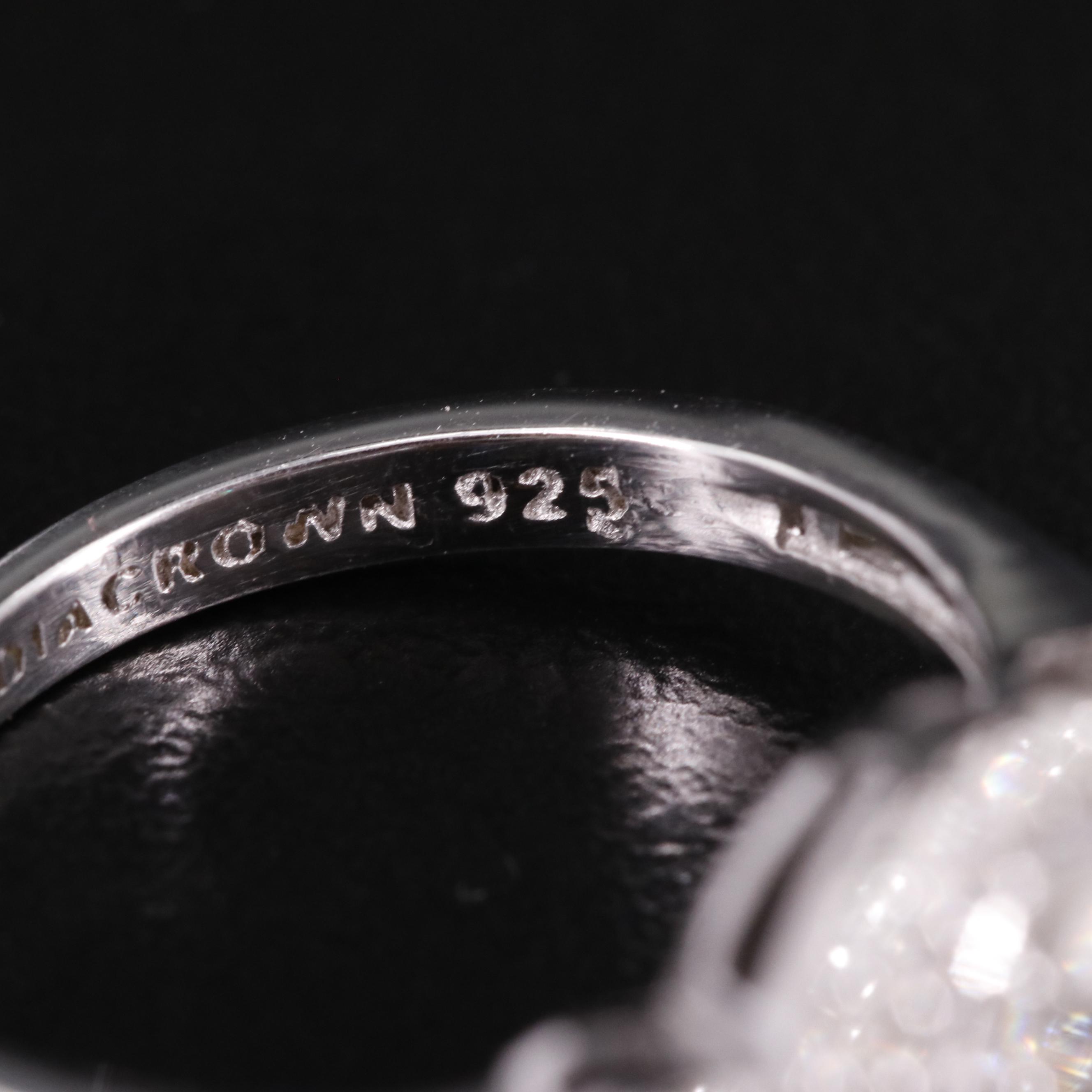 Sterling Diamond Halo Ring