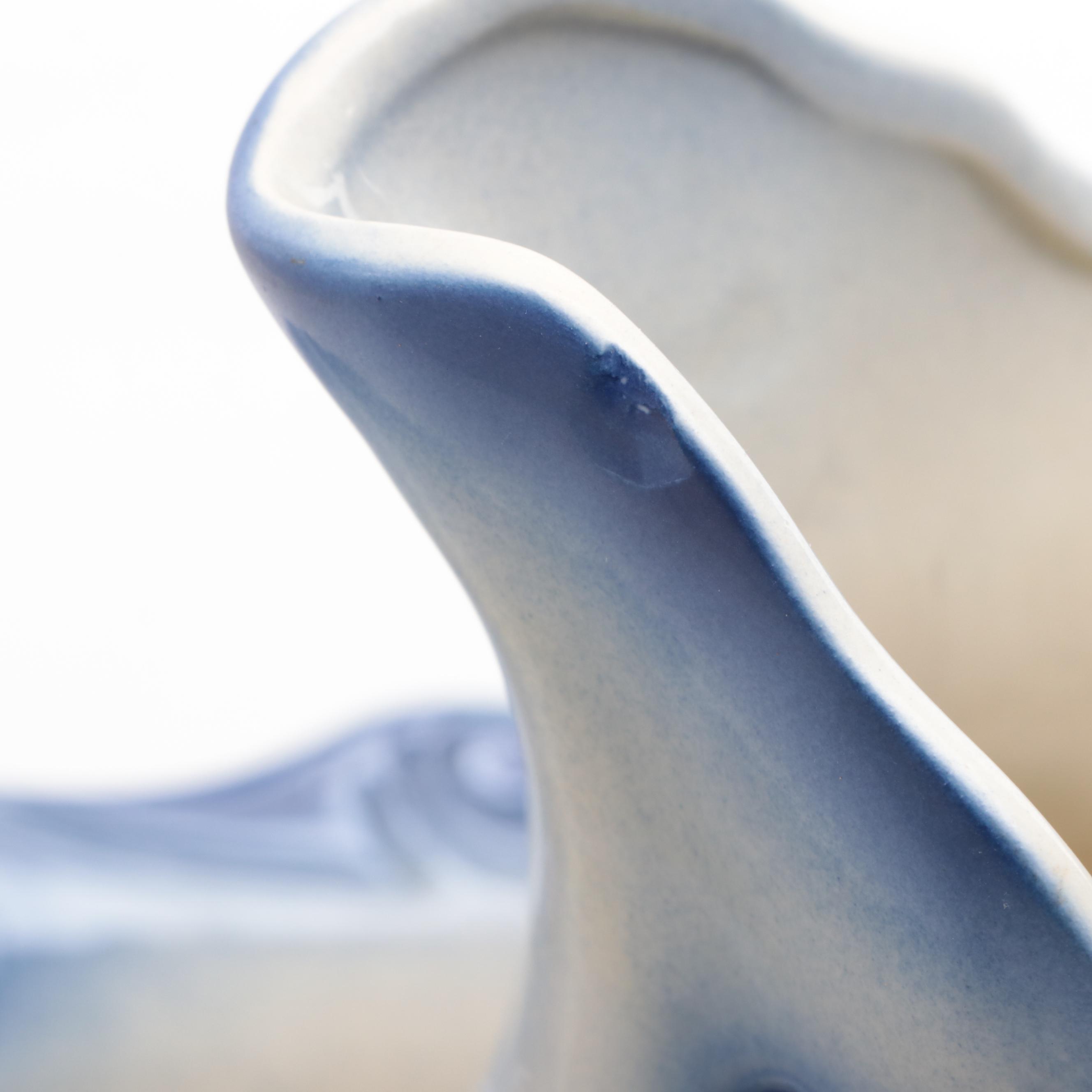 McCoy Pottery Pitcher with Flow Blue Earthenware Square Basin, Mid-20th Century