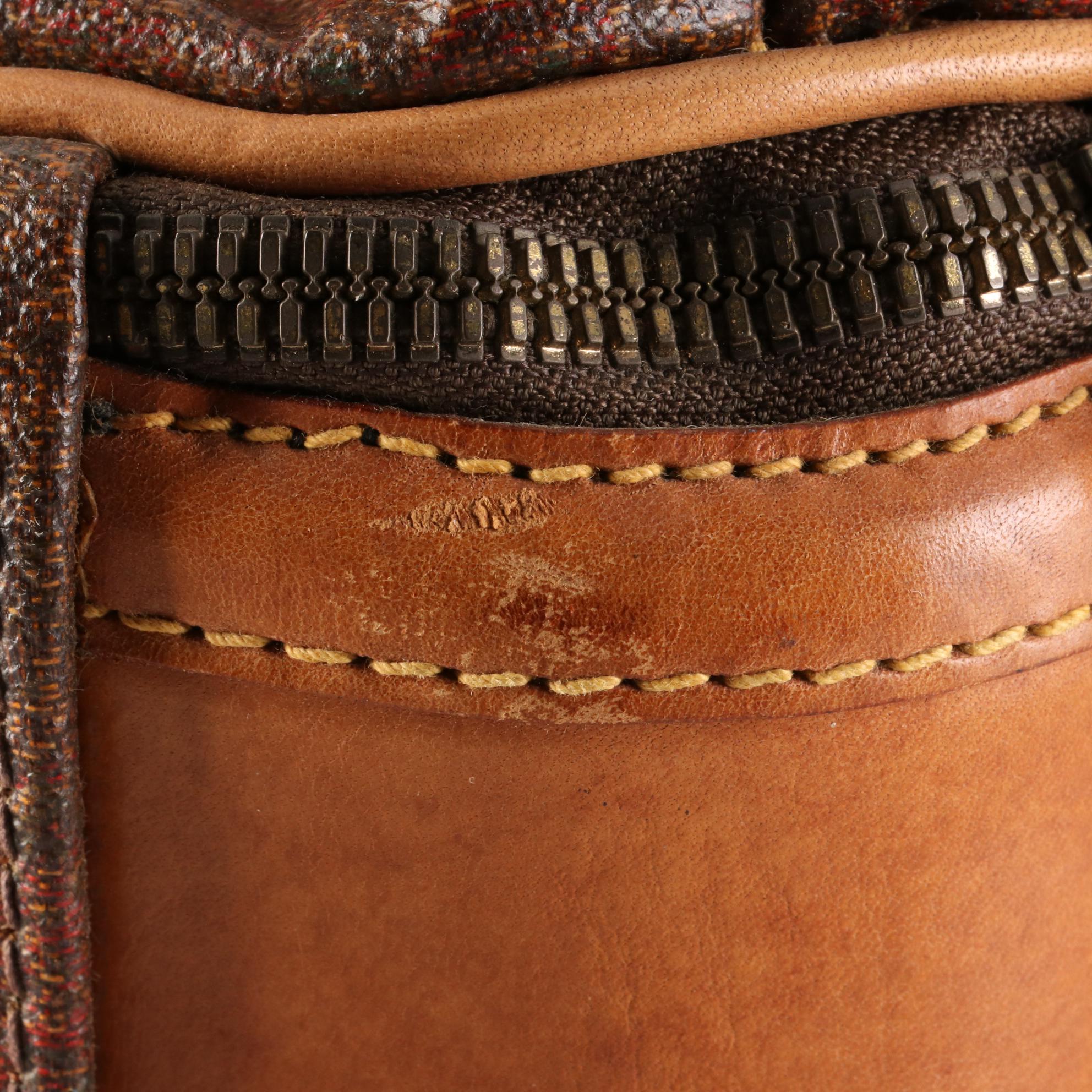 ETRO Travel Bag with Shoe Compartment in Paisley Coated Canvas and Leather