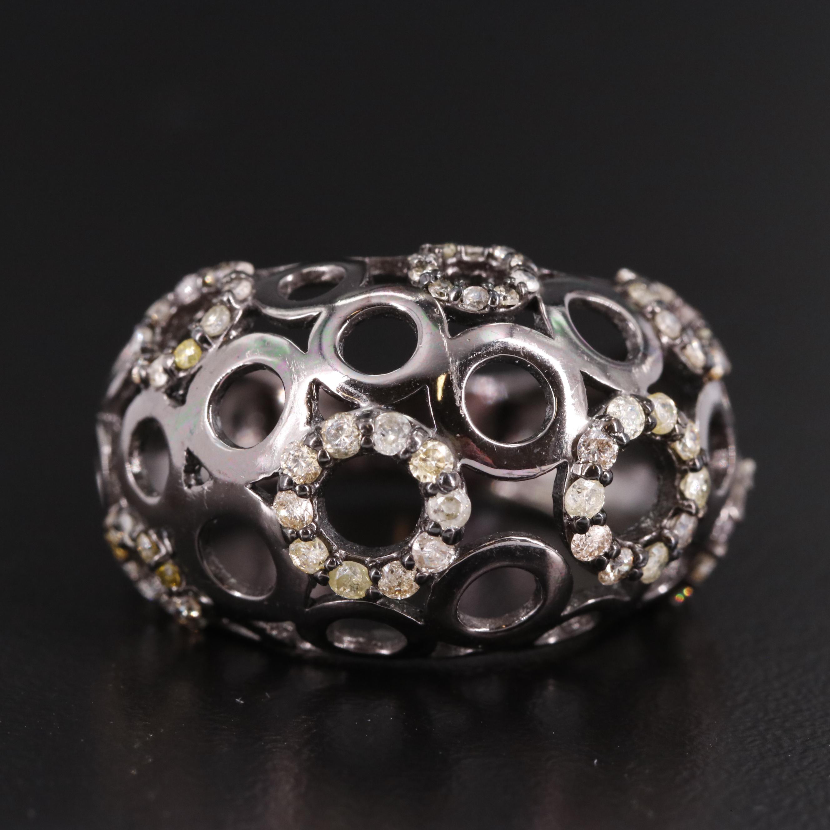 Sterling Diamond Dome Ring