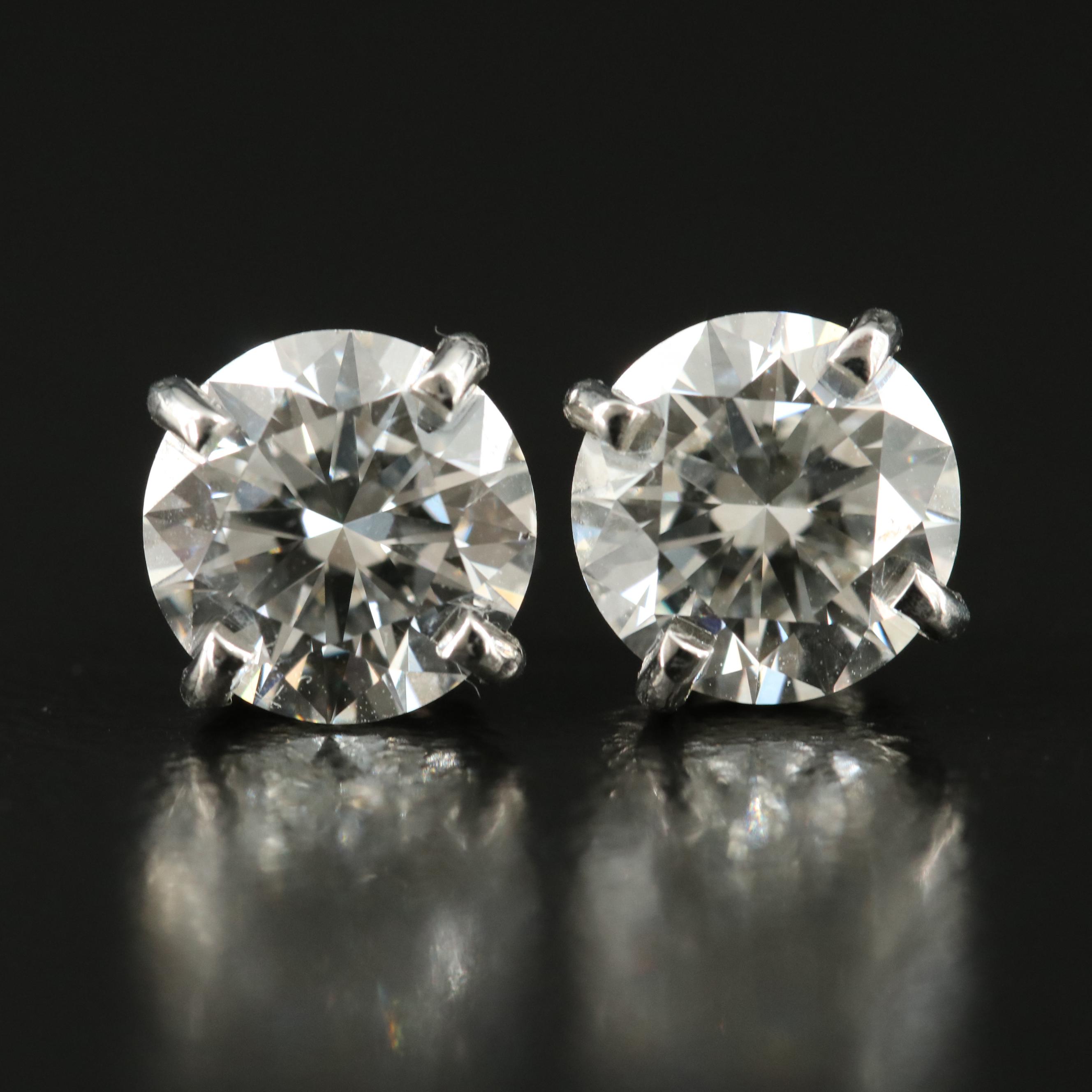Platinum 3.02 CTW Lab Grown Diamond Stud Earrings with IGI Reports