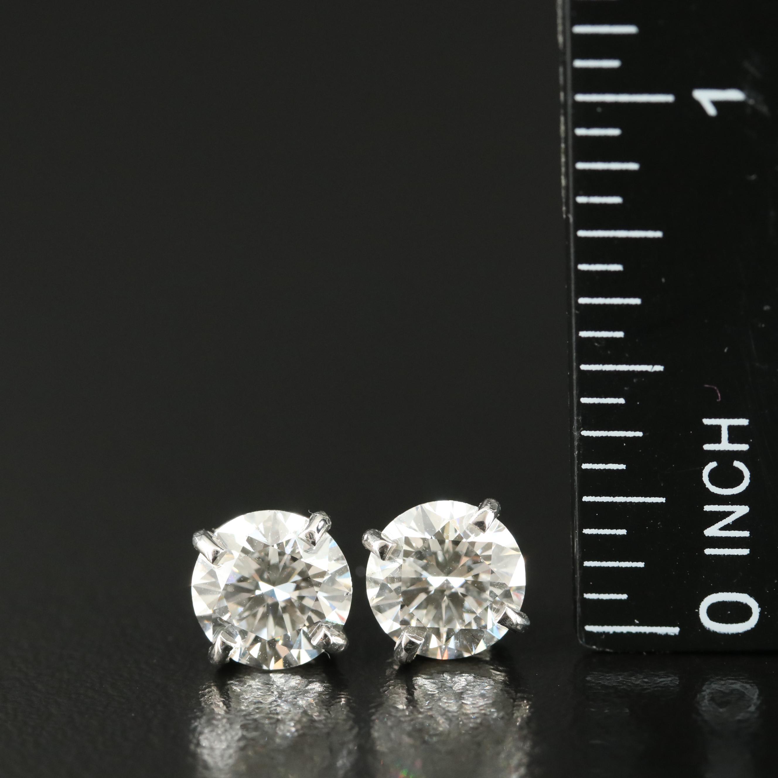 Platinum 3.02 CTW Lab Grown Diamond Stud Earrings with IGI Reports