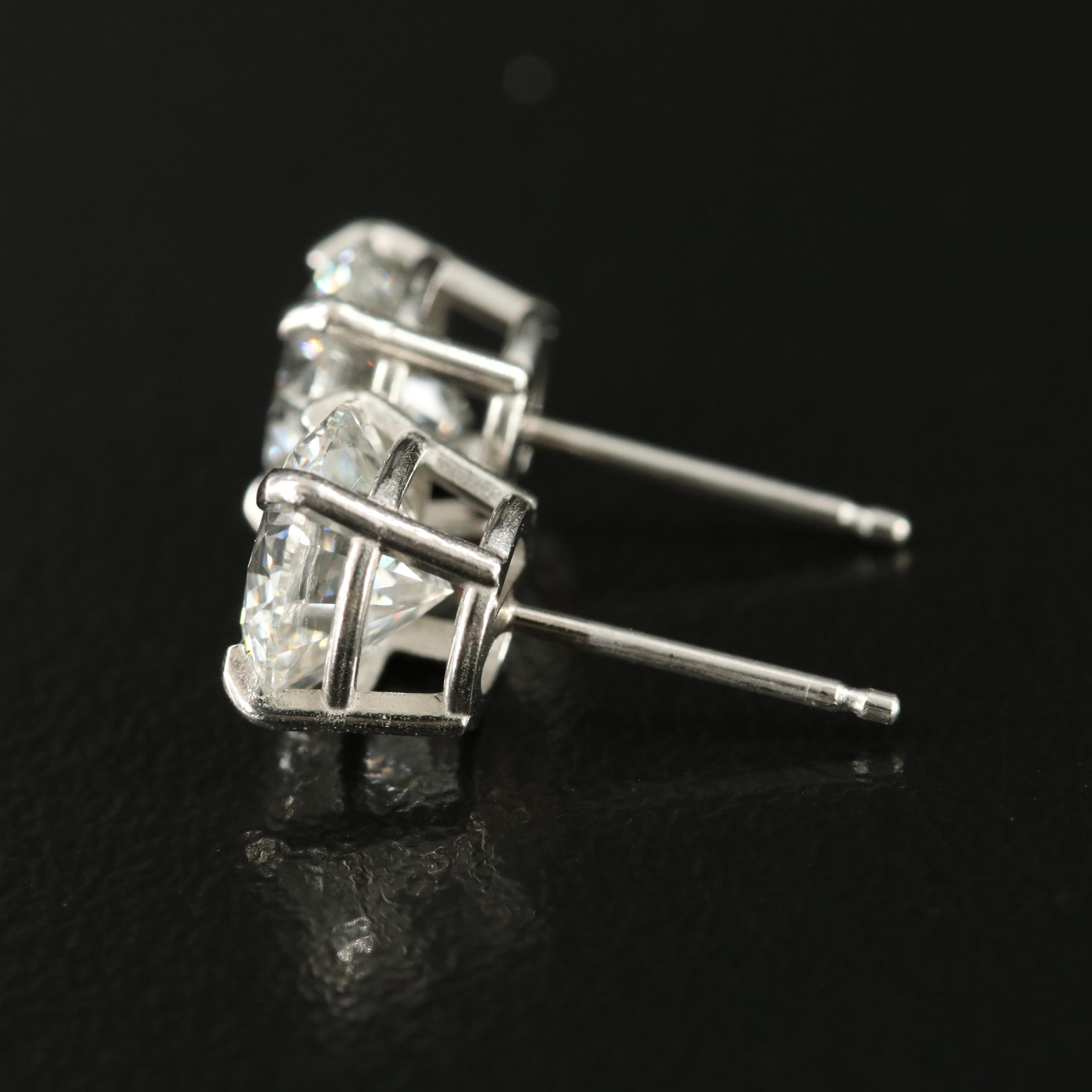 Platinum 3.02 CTW Lab Grown Diamond Stud Earrings with IGI Reports