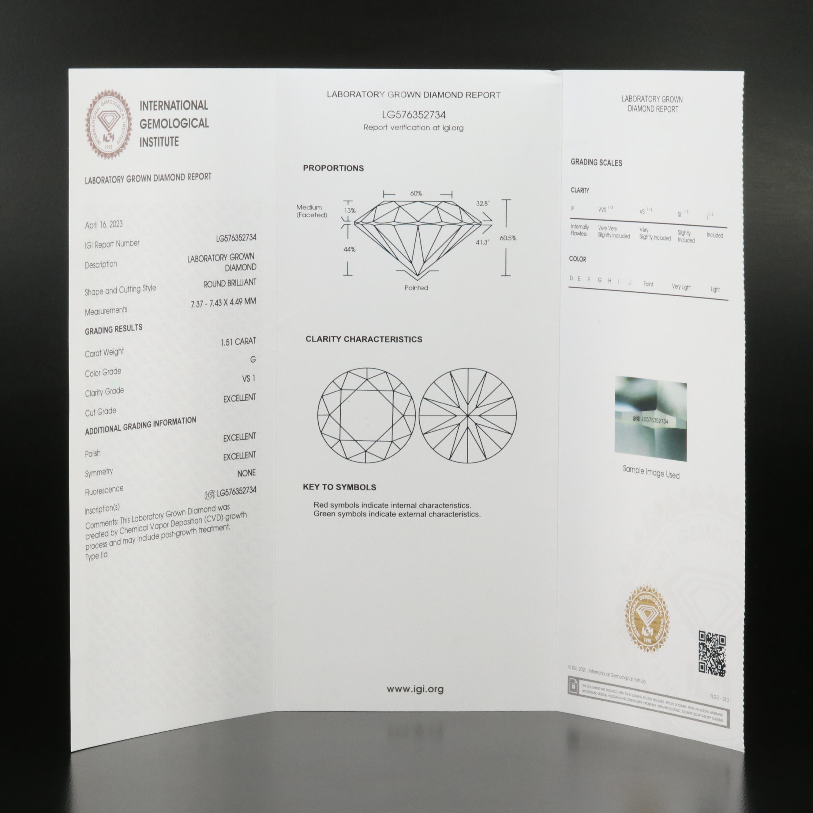 Platinum 3.02 CTW Lab Grown Diamond Stud Earrings with IGI Reports