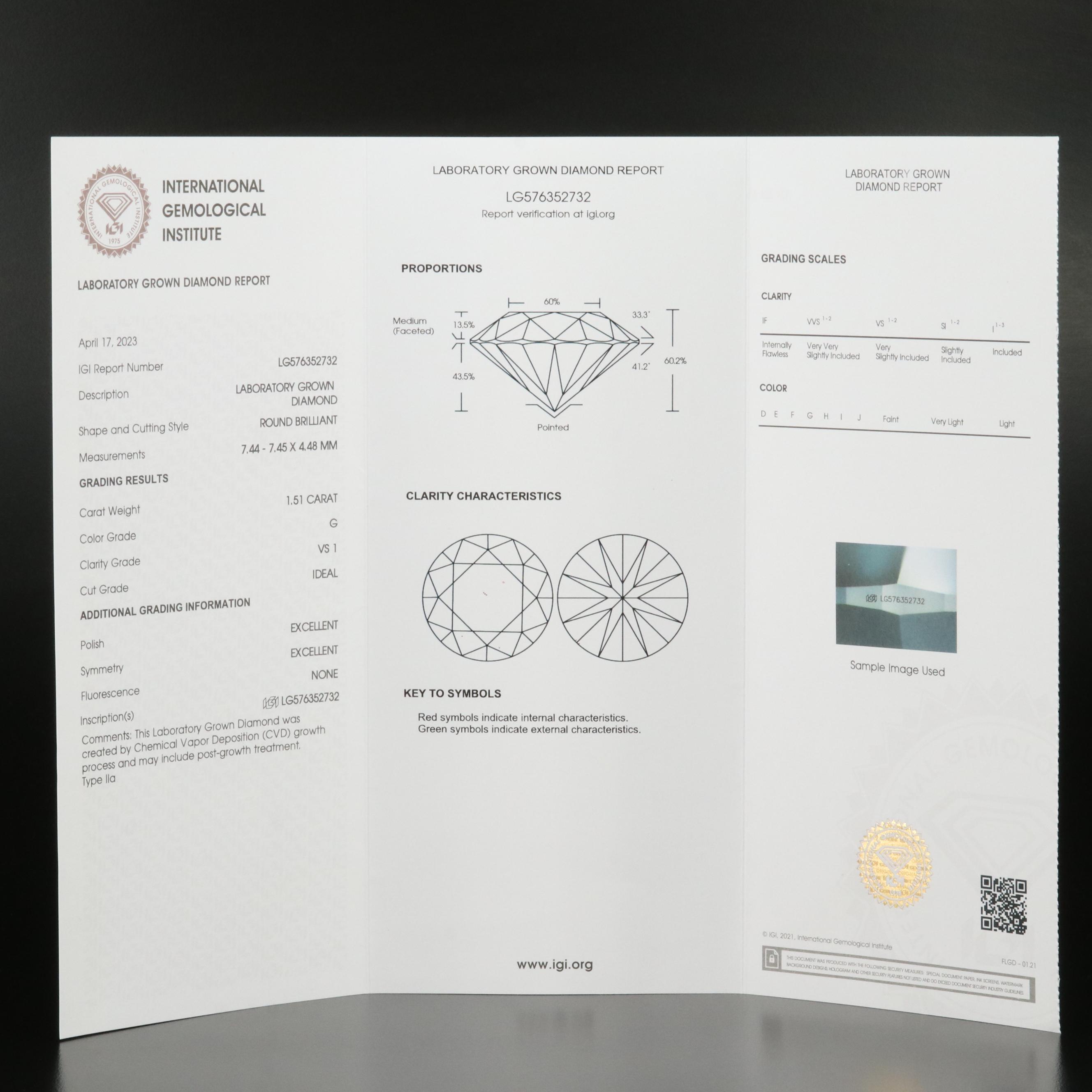 Platinum 3.02 CTW Lab Grown Diamond Stud Earrings with IGI Reports