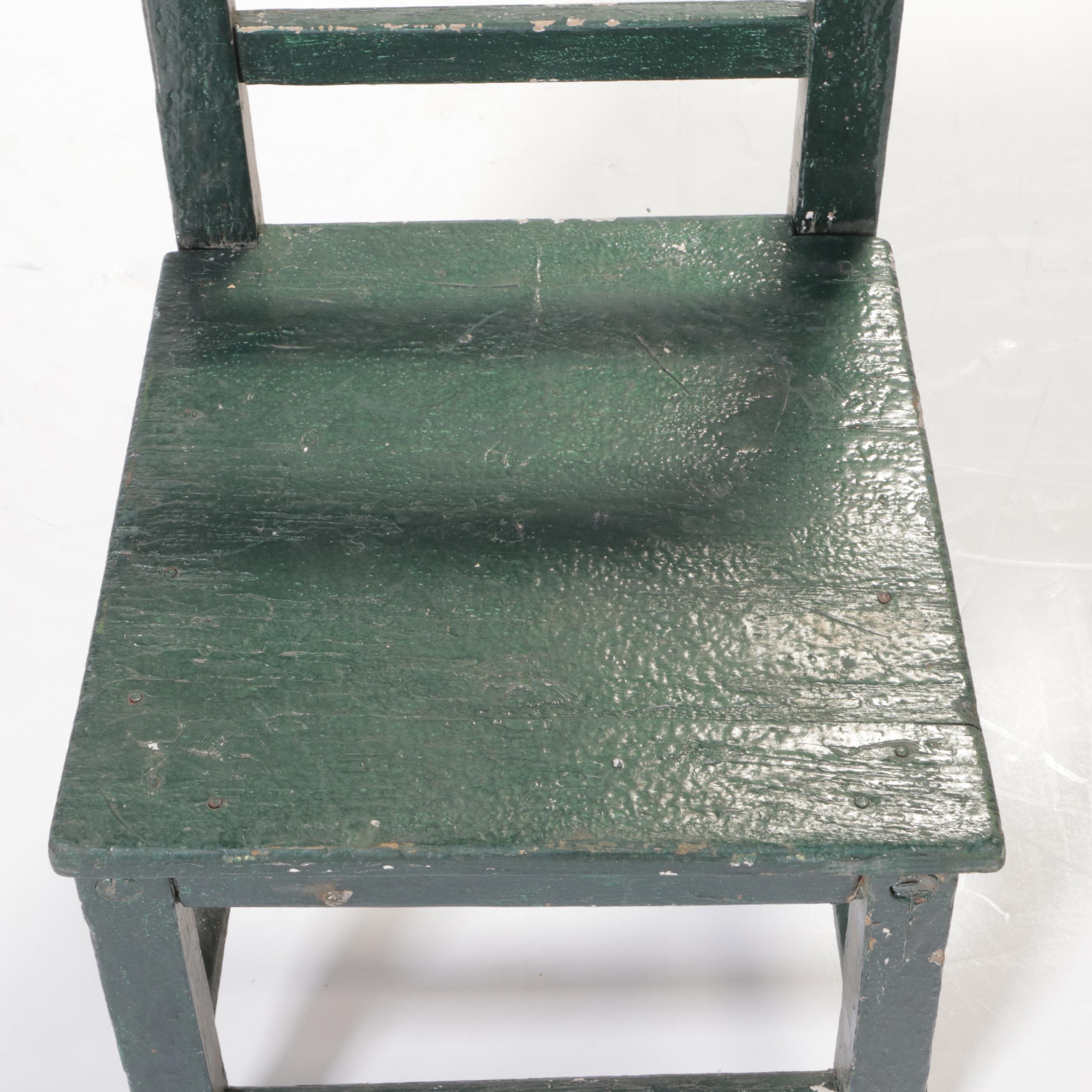 Primitive Style Painted Wooden Children's Chairs