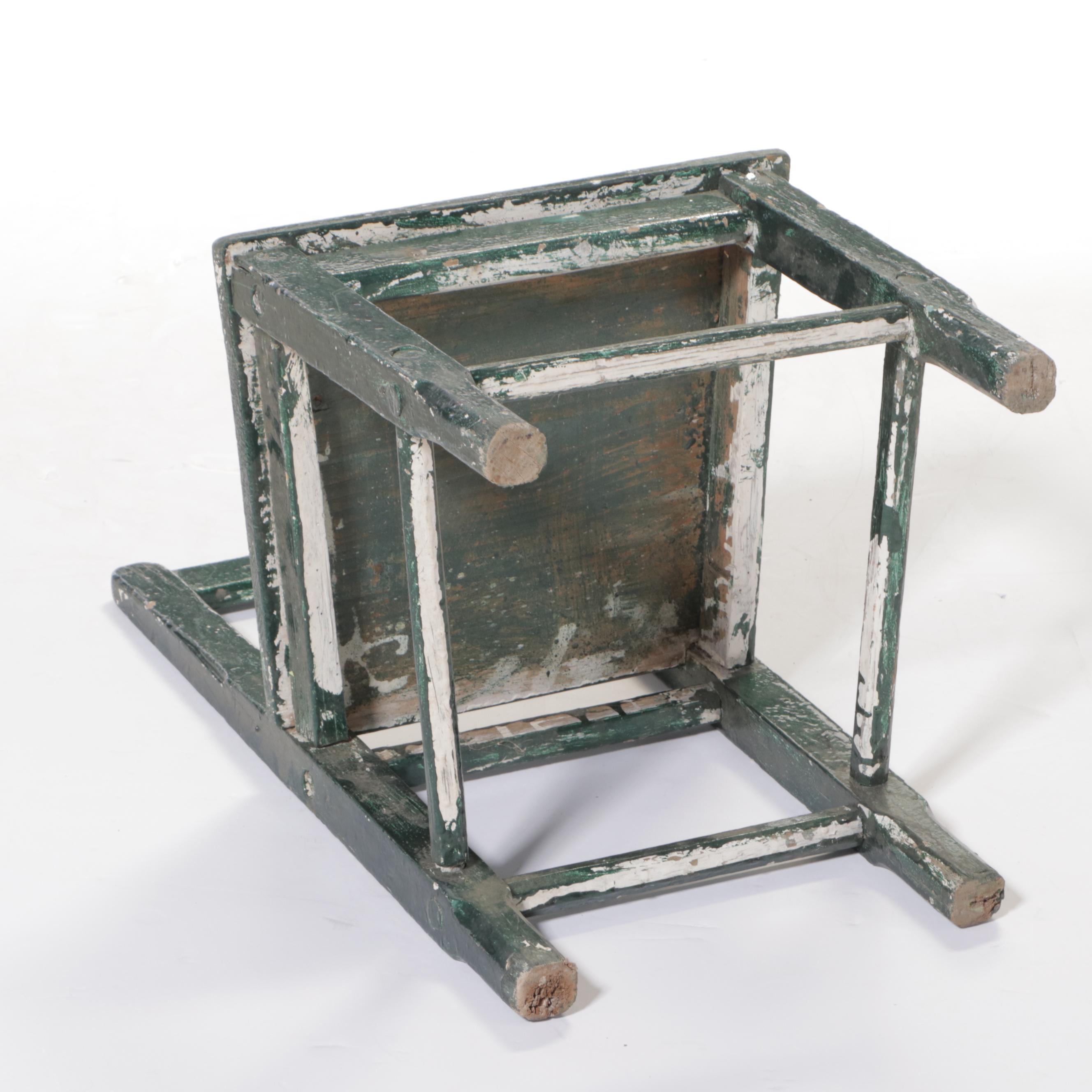 Primitive Style Painted Wooden Children's Chairs