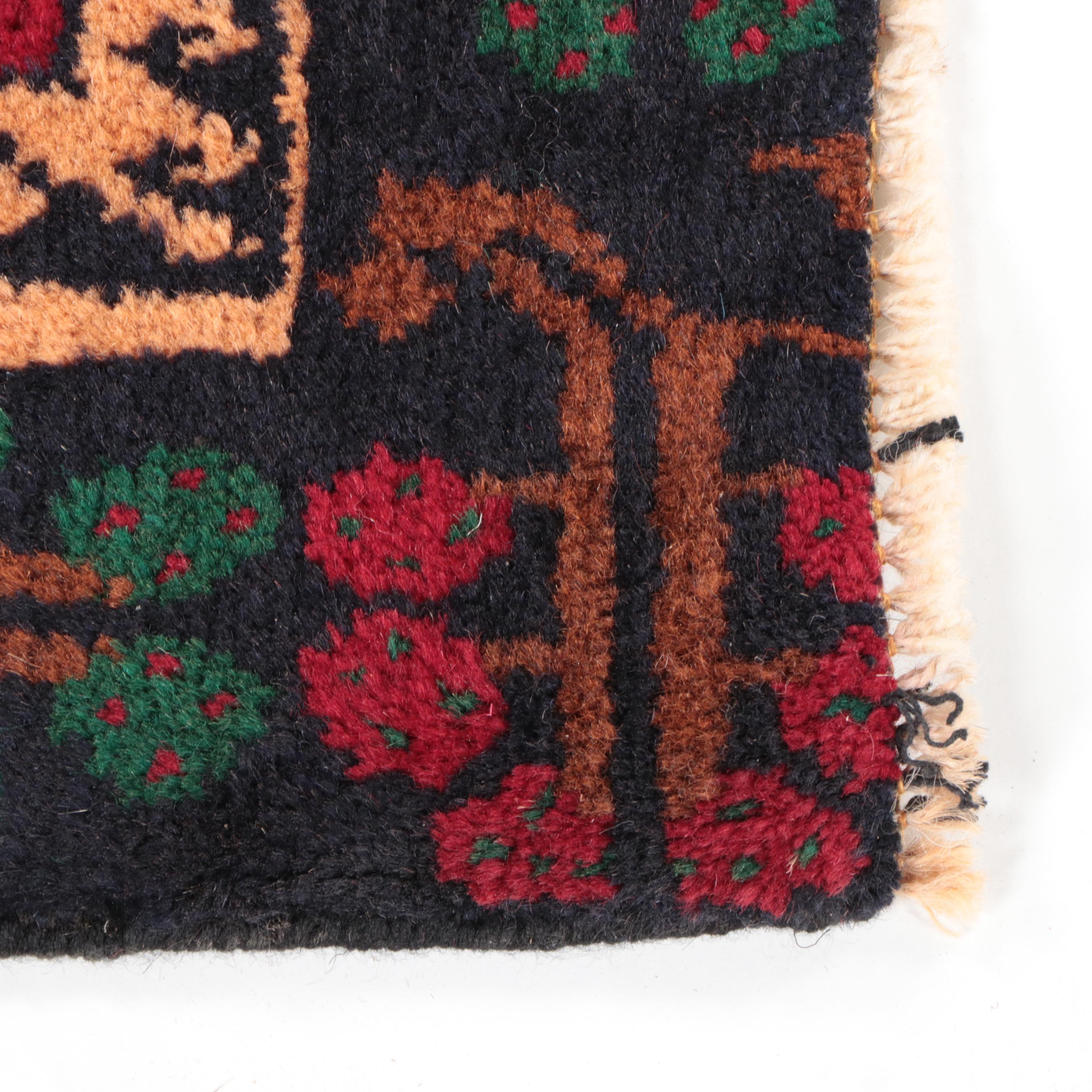 3' x 4'5 Hand-Knotted Afghan Baluch Accent Rug