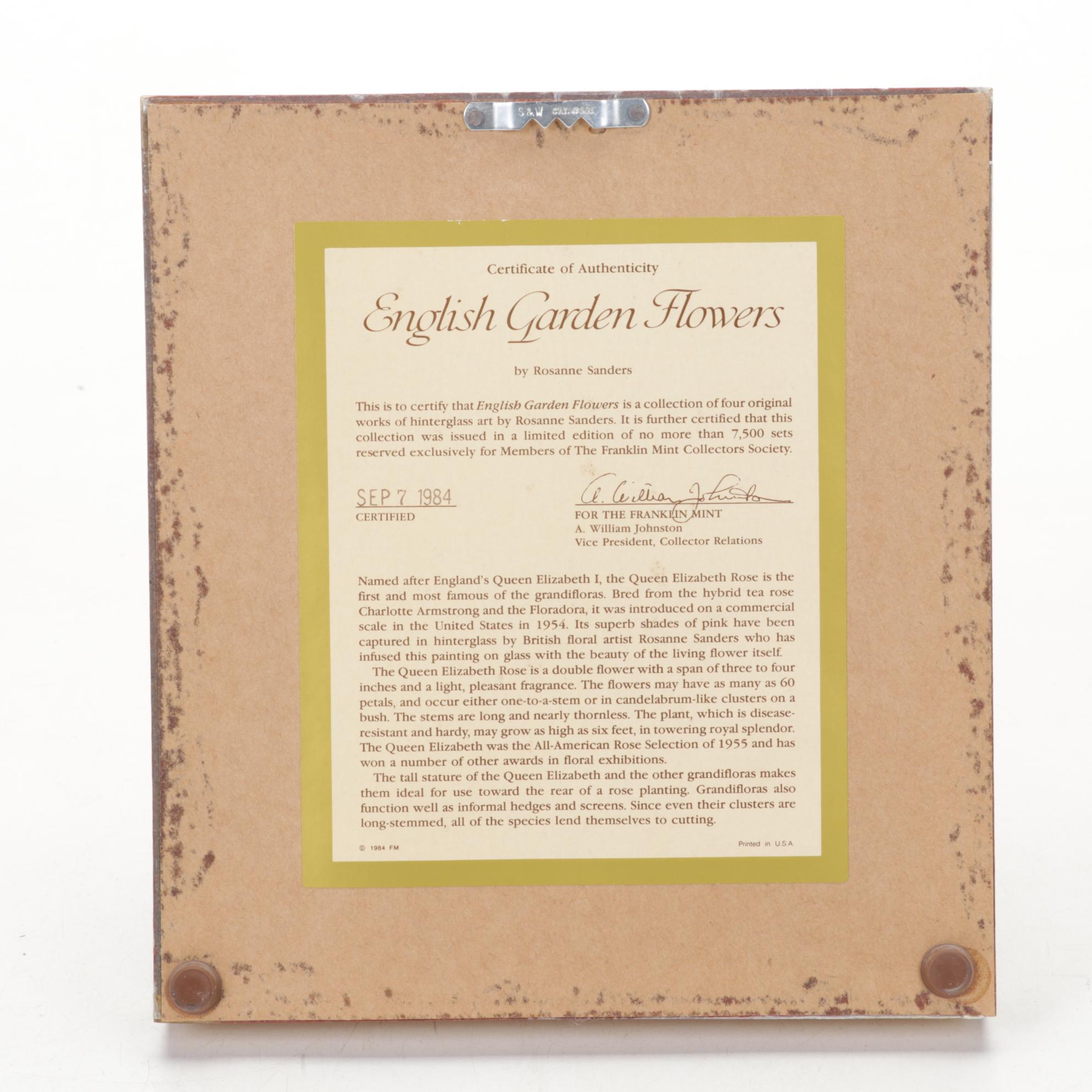 Japanese Porcelain Table Lamp with Figurines and Framed Hinterglass Flowers