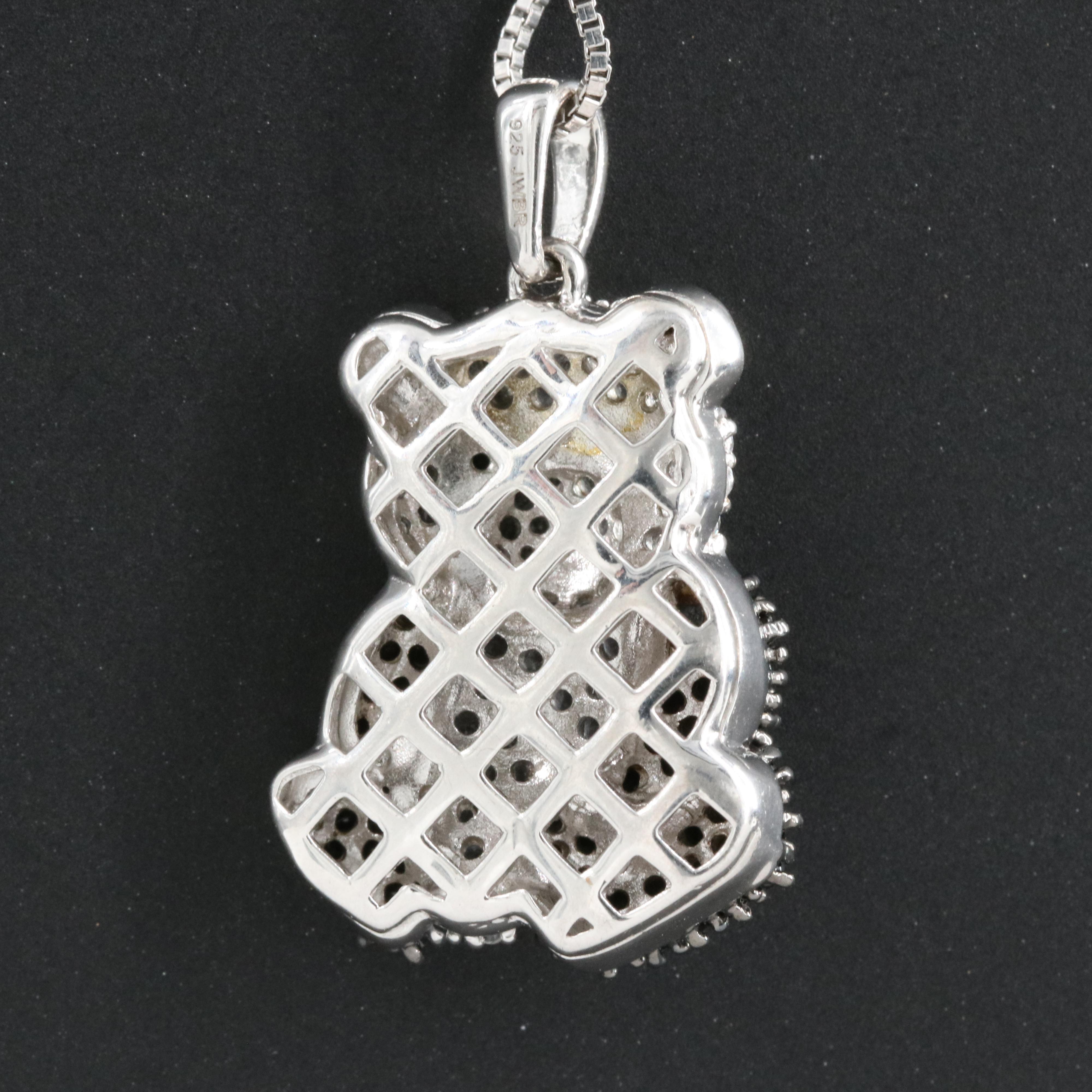 Sterling Cubic Zirconia Panda Pendant Necklace