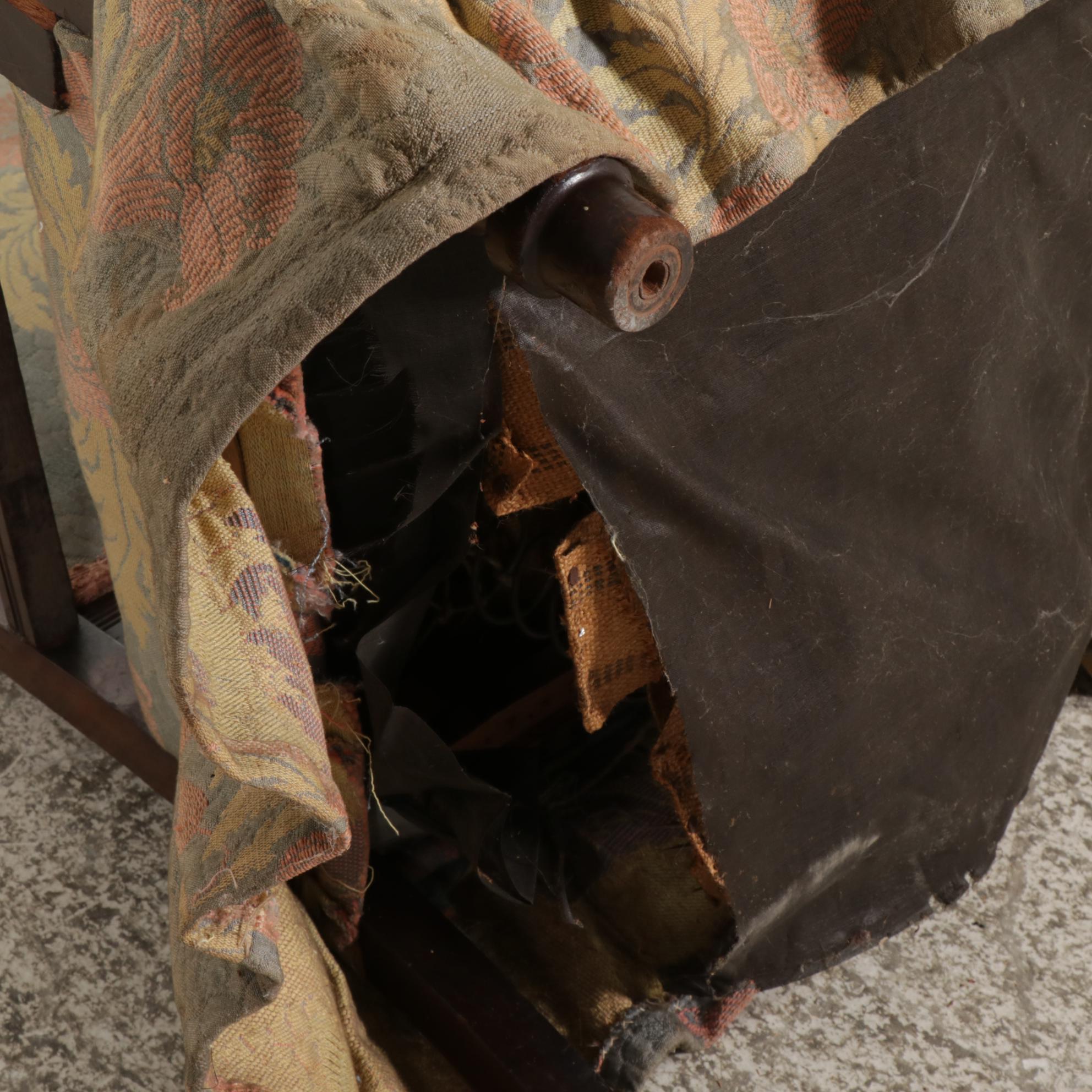 Victorian Eastlake Walnut and Custom-Upholstered Armchair, Late 19th Century