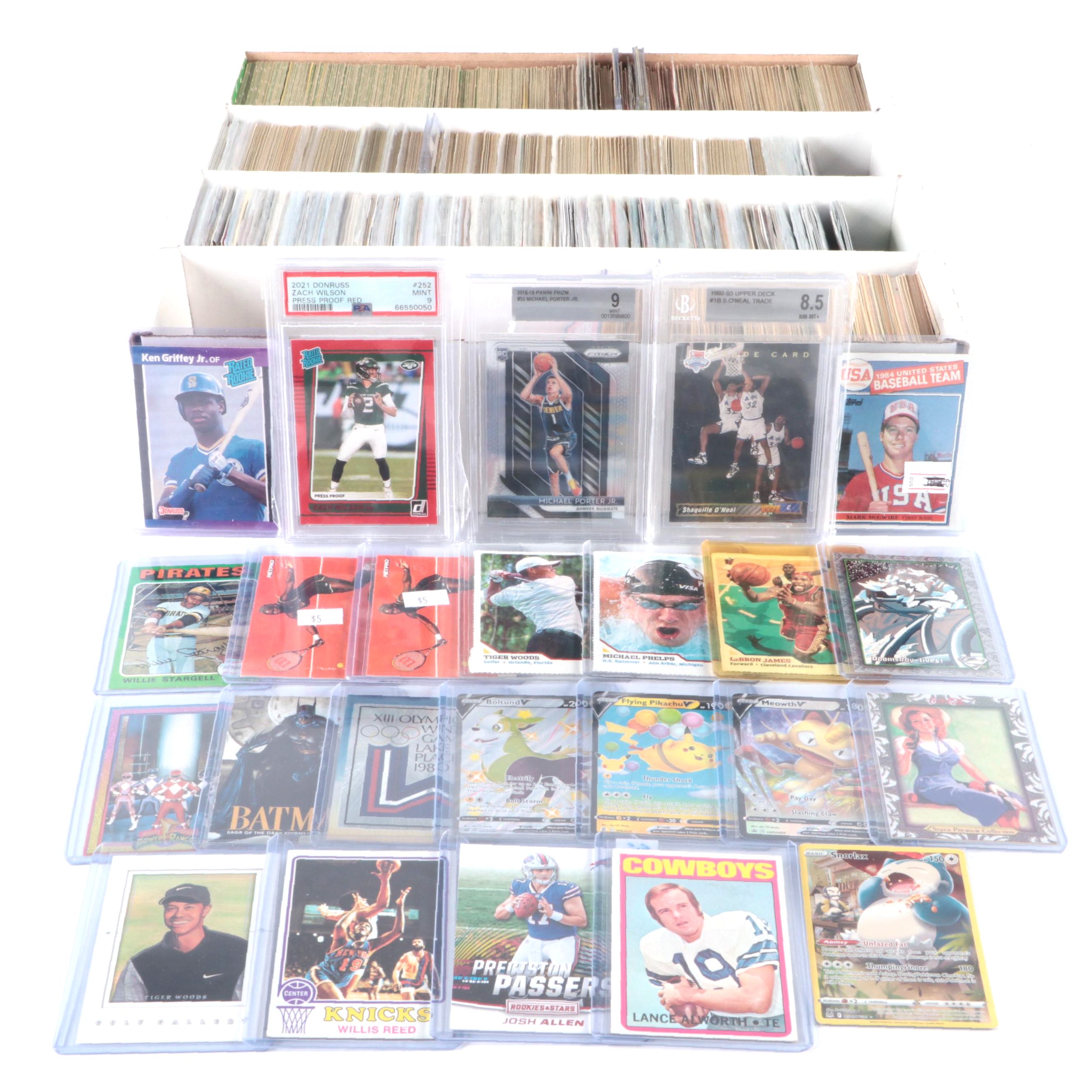 Shaquille O'Neal and Michael Porter Graded Rookie Cards with More Trading Cards