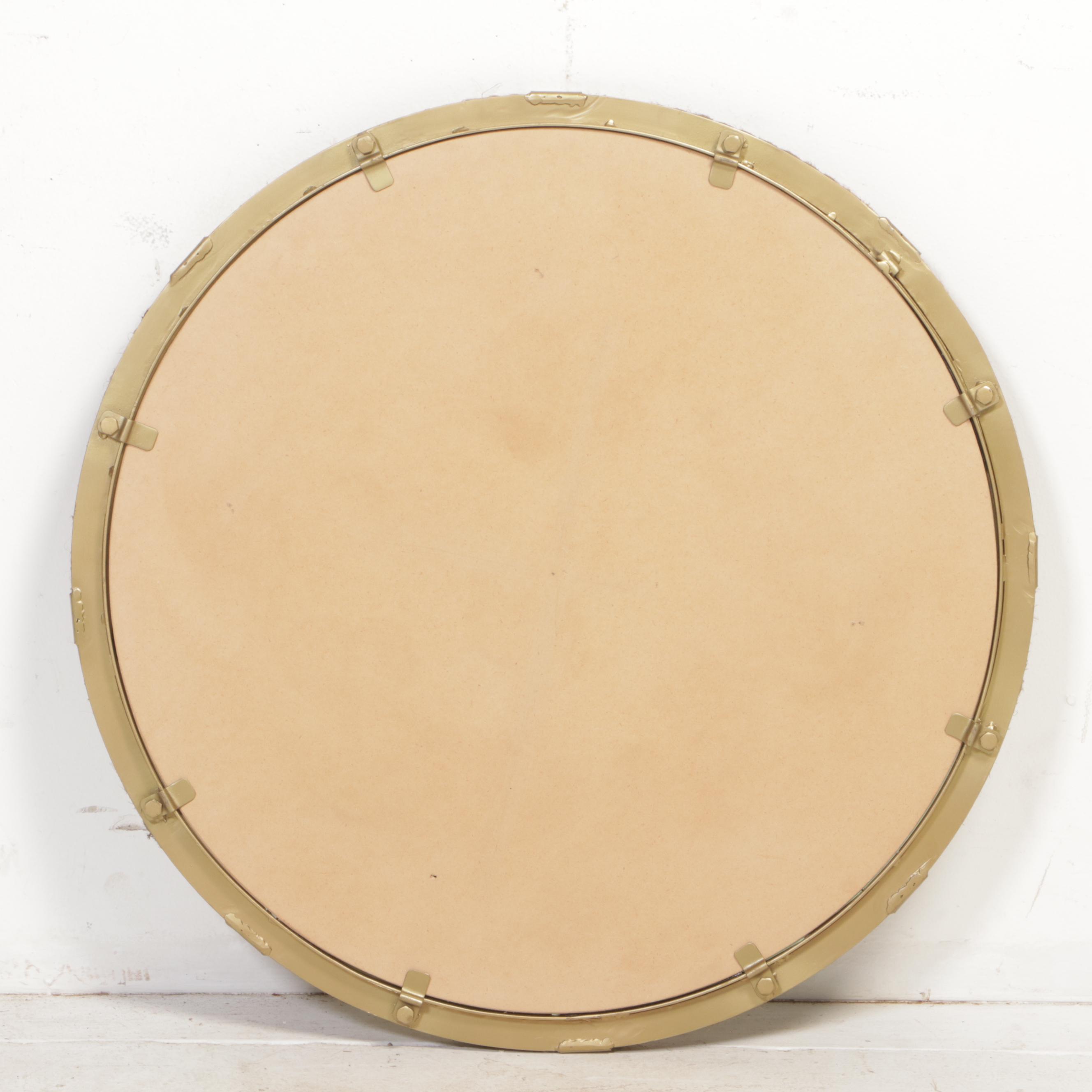 Gilt Metal and Rope Round Mirror