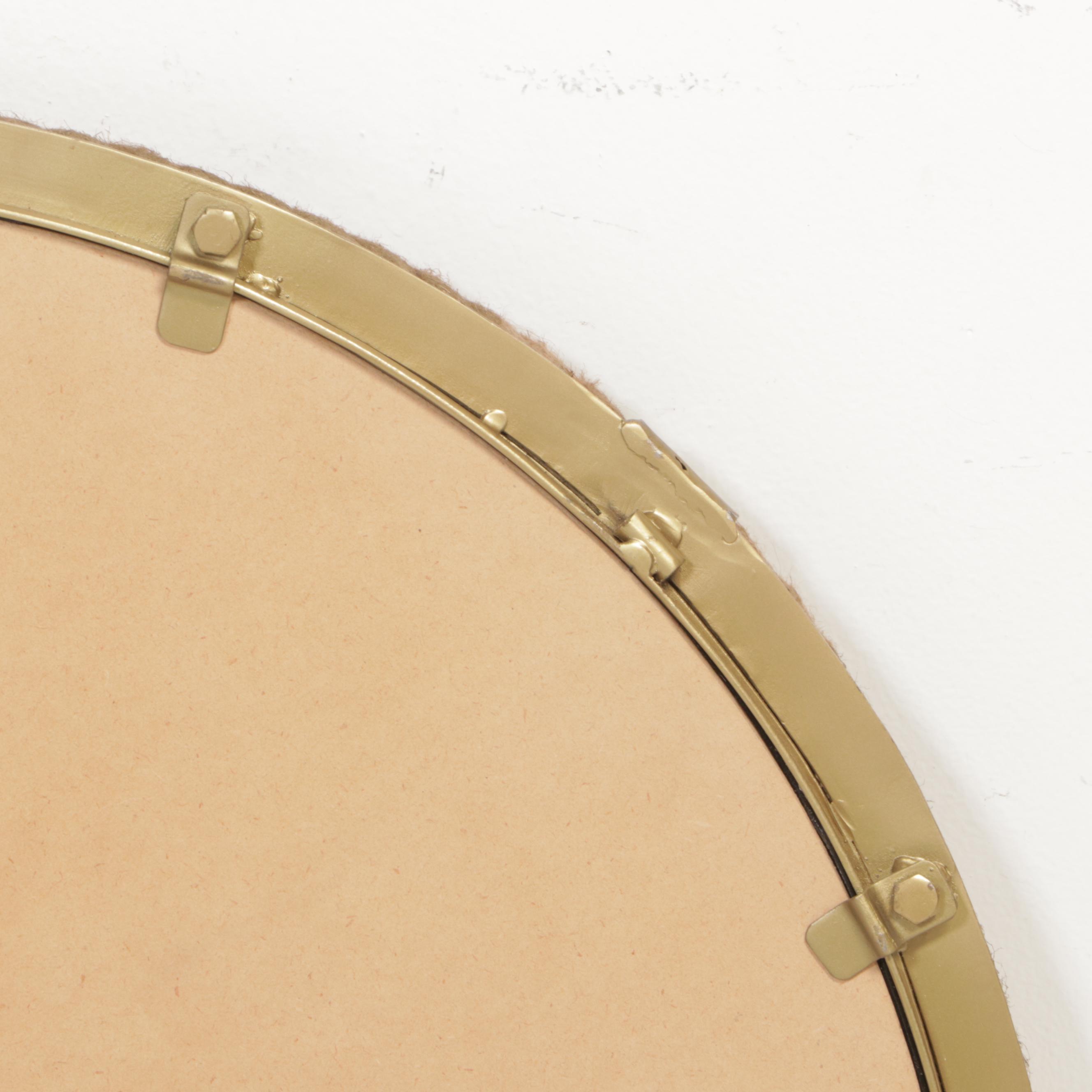 Gilt Metal and Rope Round Mirror