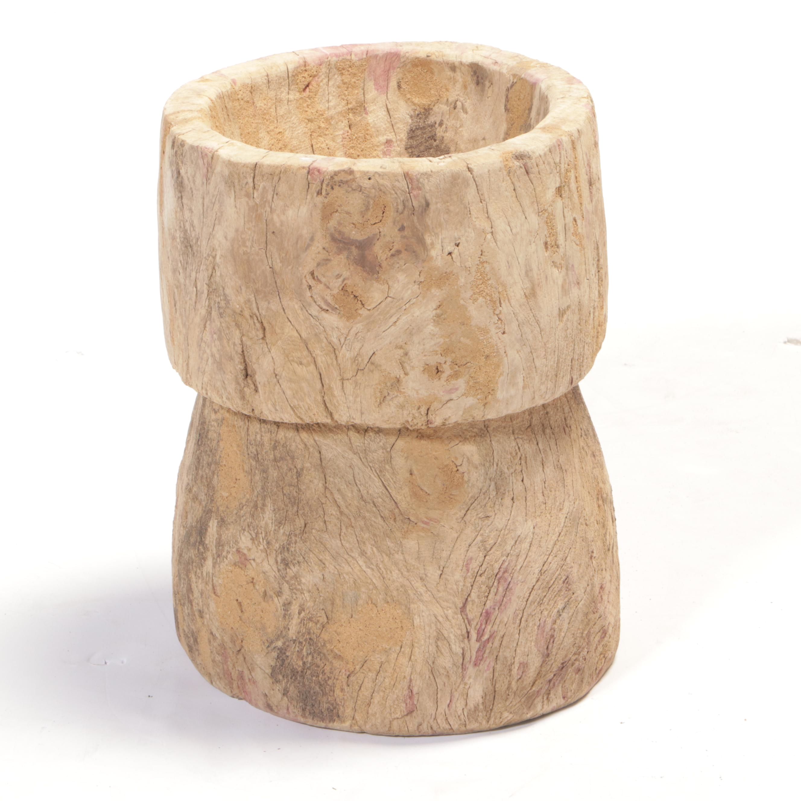 Handcarved Indian Wooden Rice Pounder