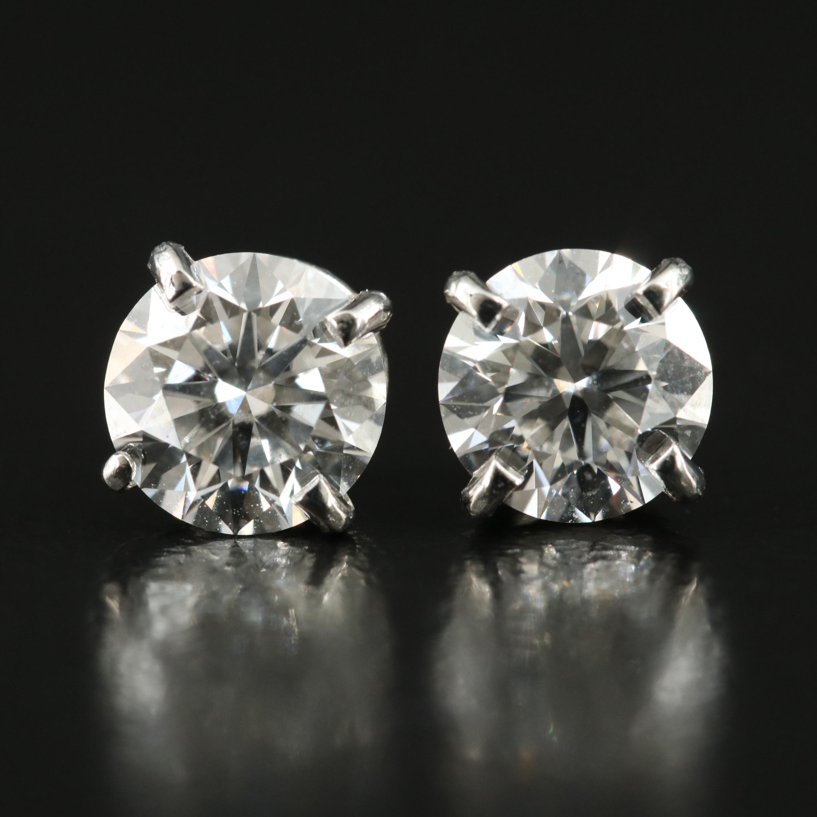 Platinum 2.12 CTW Lab Grown Diamond Stud Earrings with IGI Reports