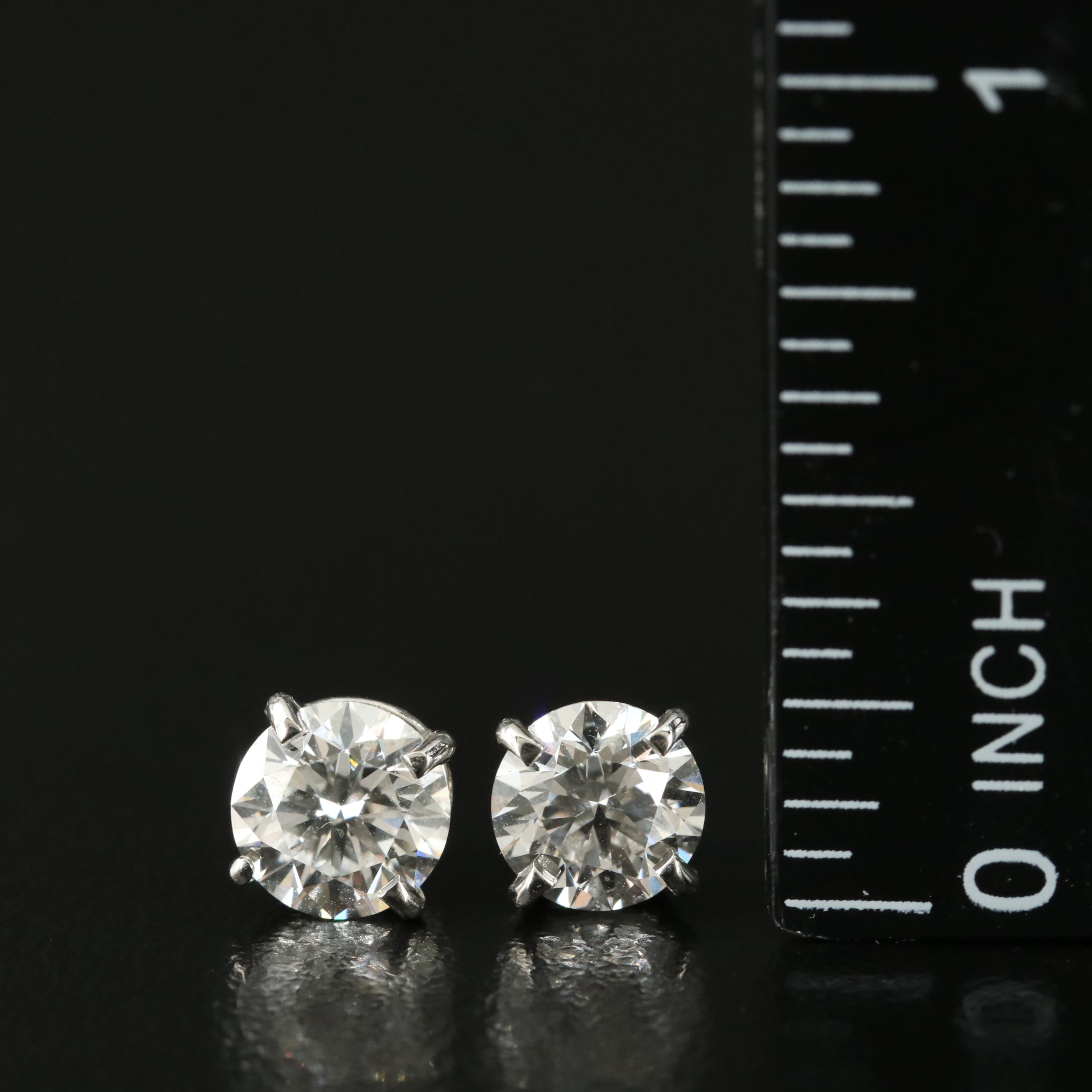 Platinum 2.12 CTW Lab Grown Diamond Stud Earrings with IGI Reports