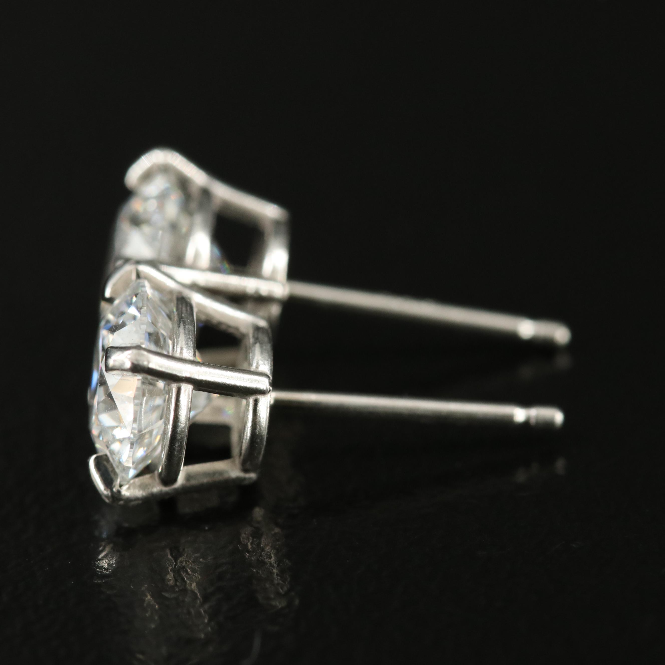 Platinum 2.12 CTW Lab Grown Diamond Stud Earrings with IGI Reports