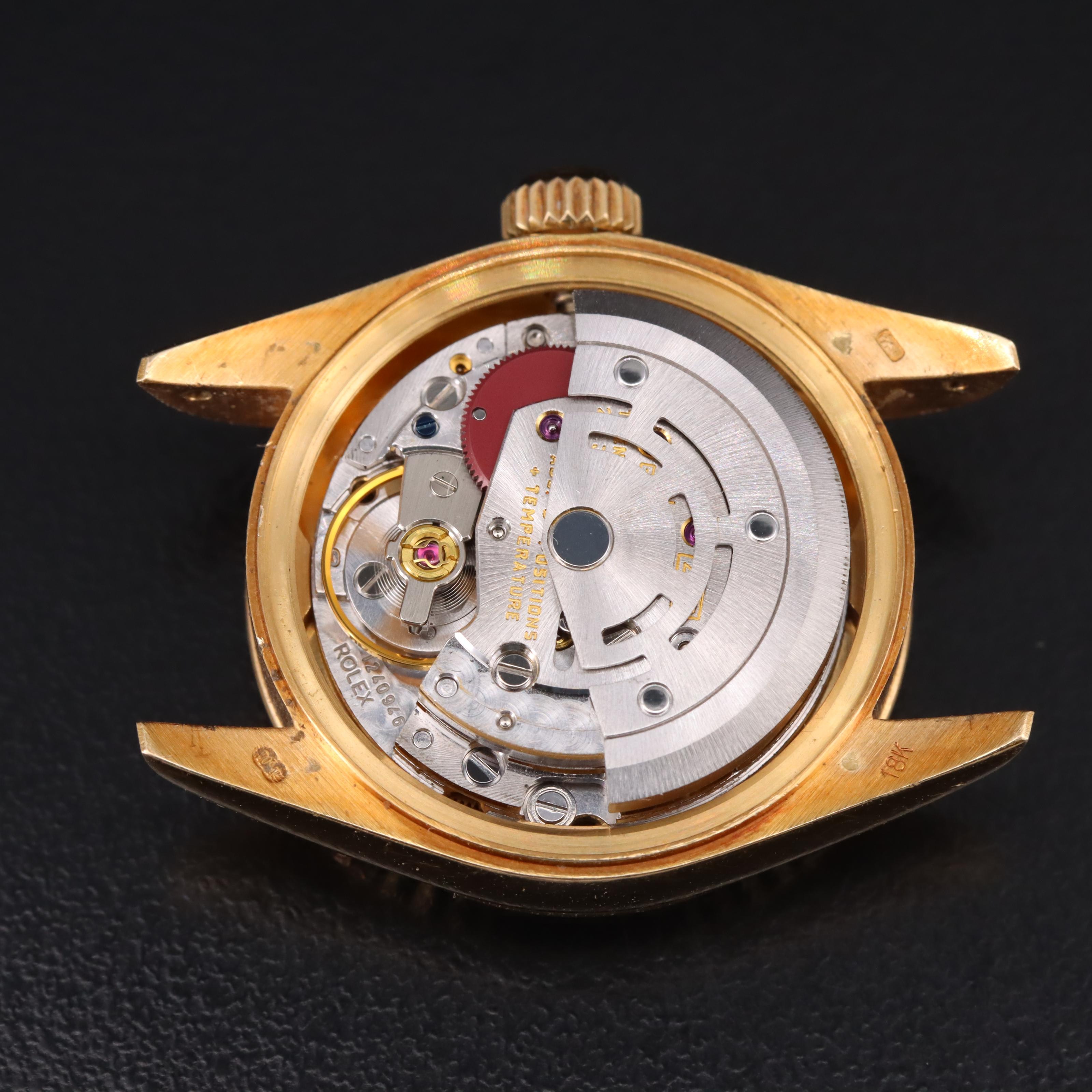 18K Rolex Houndstooth Diamond Dial Datejust Watch with President Watch Band