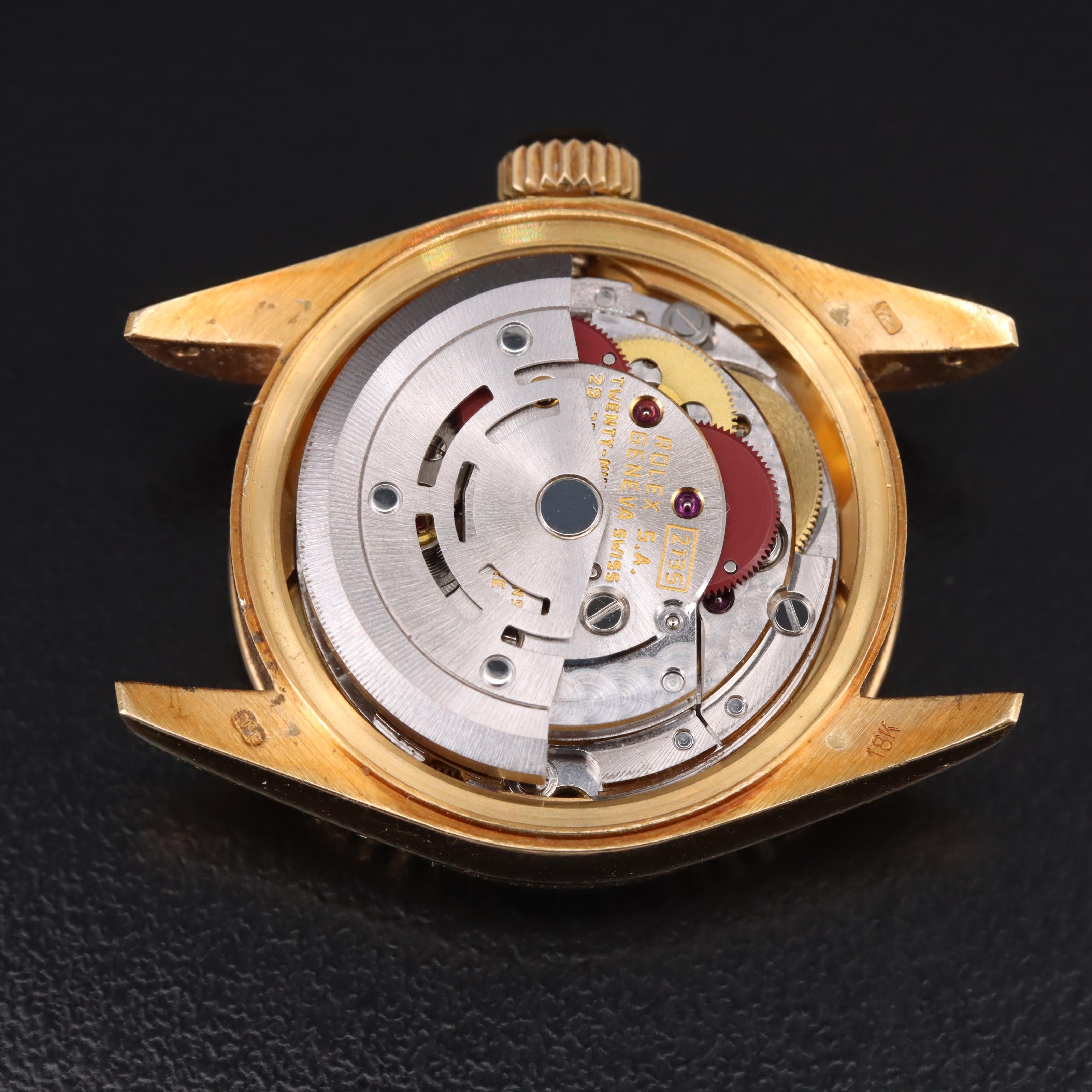 18K Rolex Houndstooth Diamond Dial Datejust Watch with President Watch Band