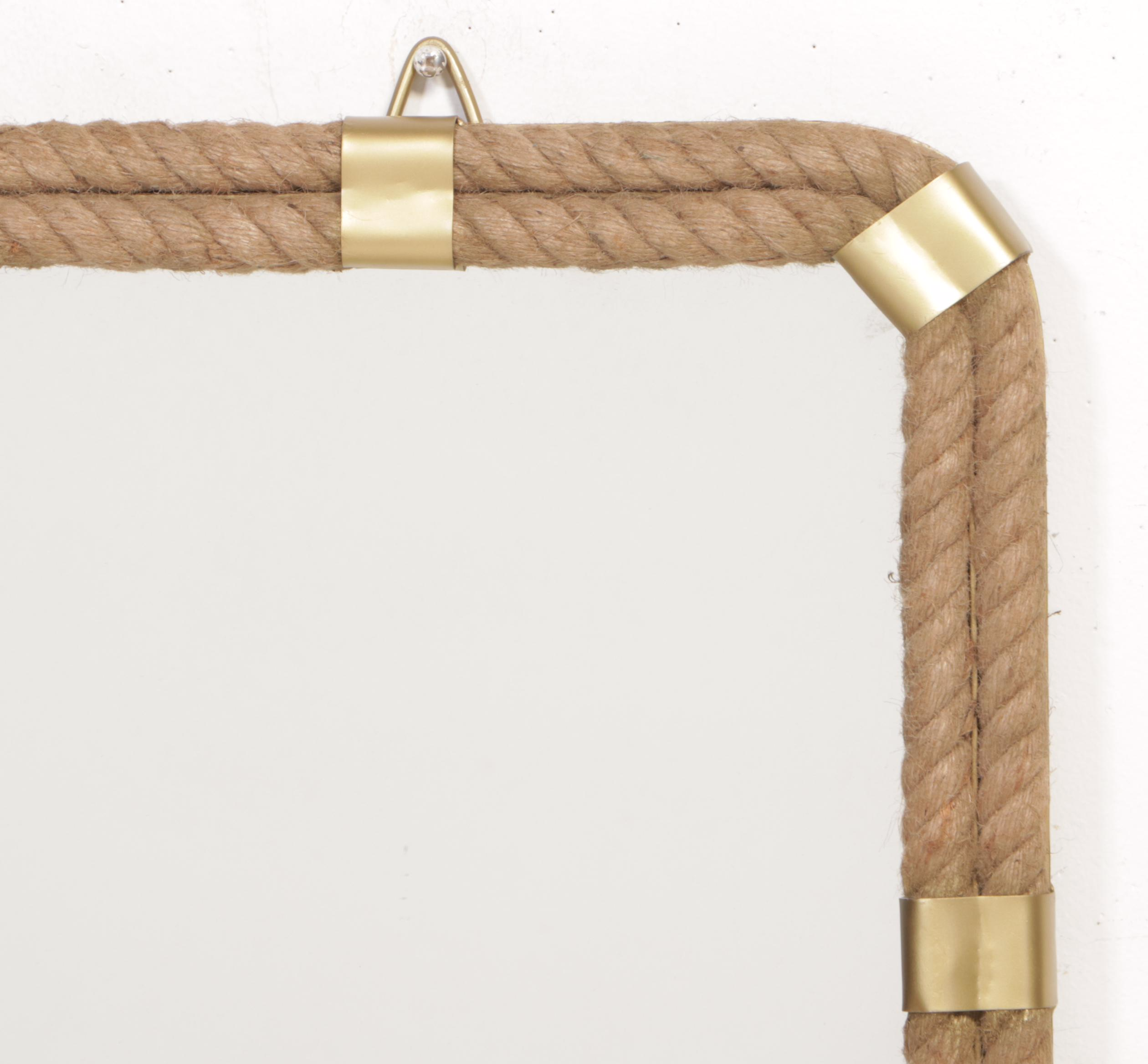 Gilt Metal and Rope Wall Mirror