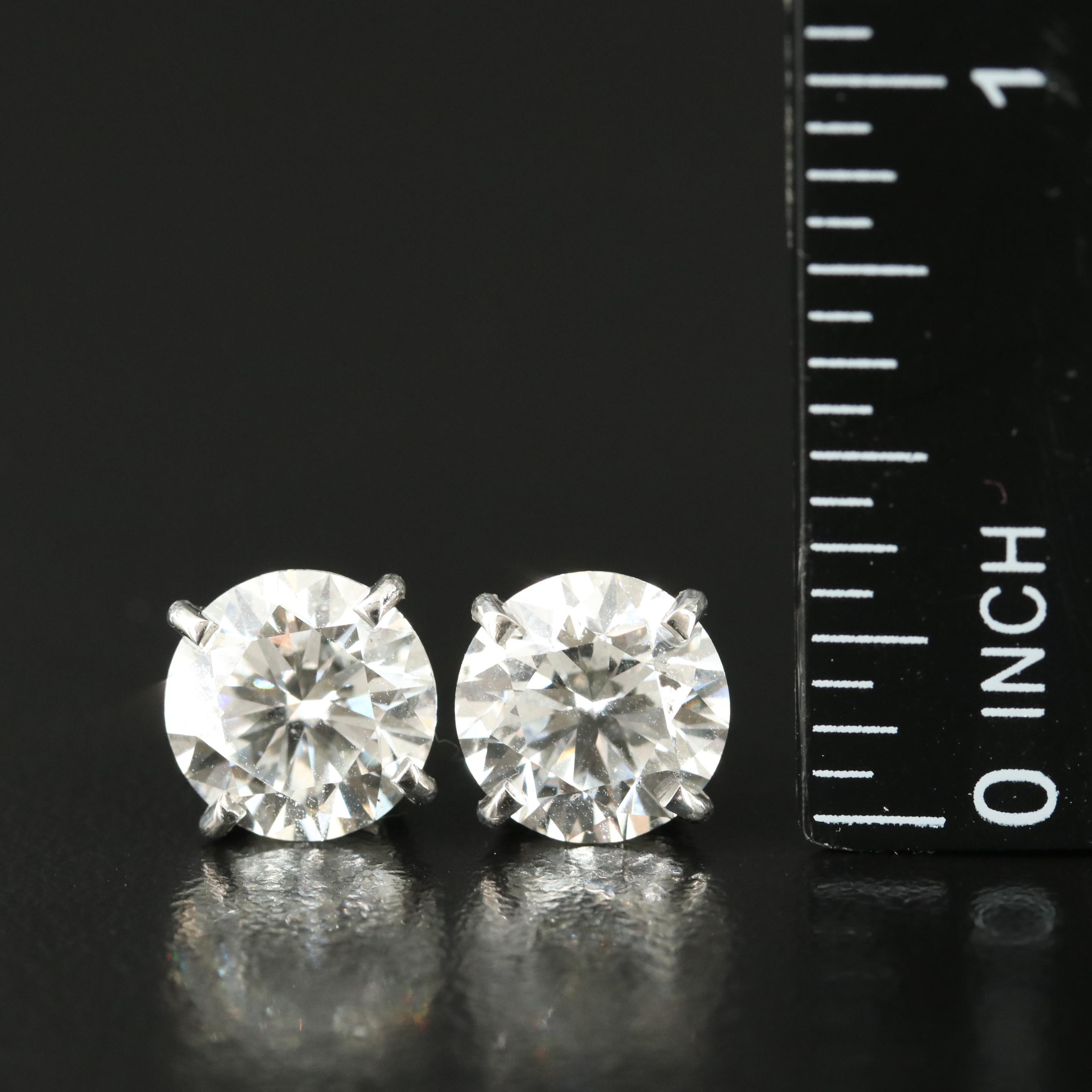 Platinum 6.00 CTW Lab Grown Diamond Stud Earrings with IGI Reports
