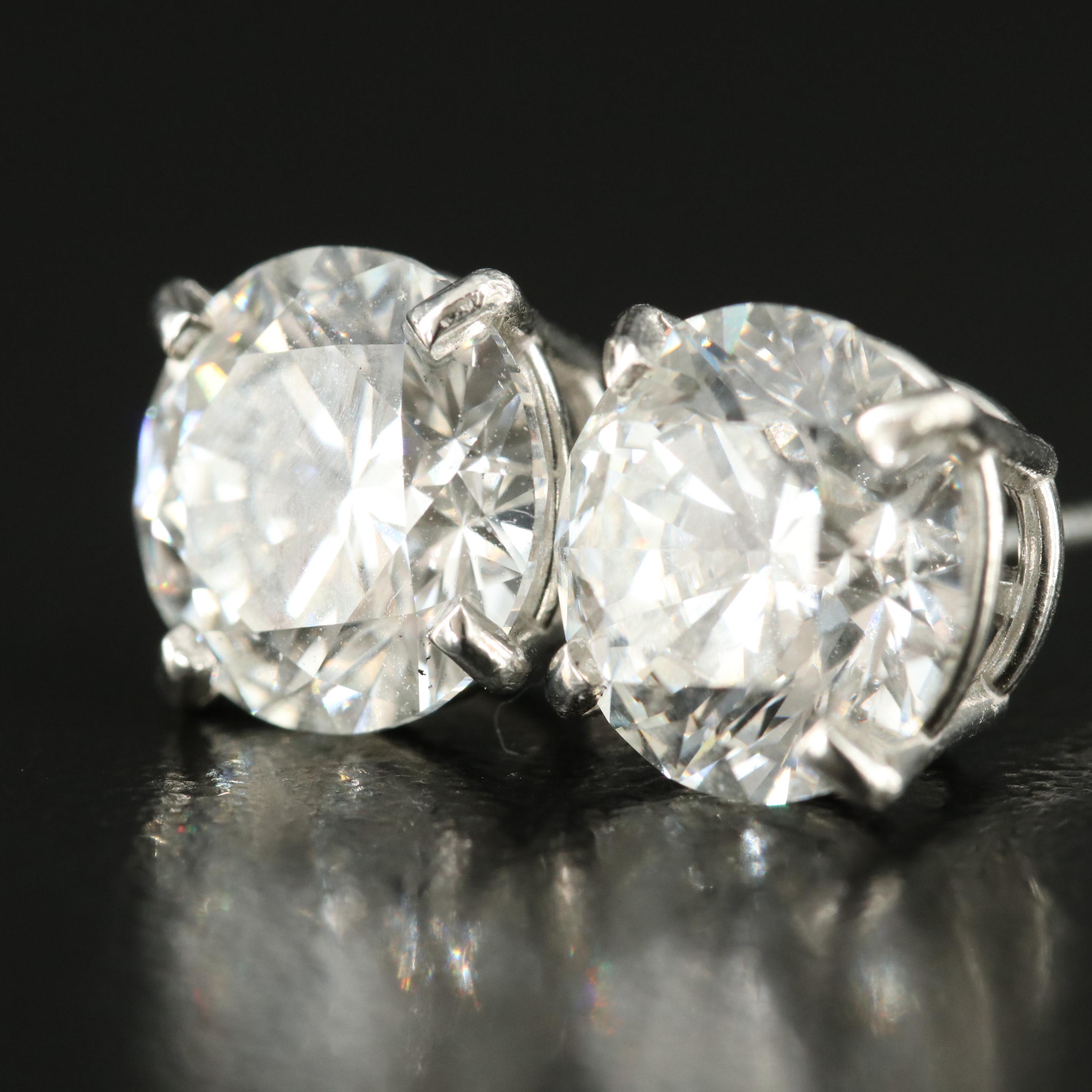 Platinum 6.00 CTW Lab Grown Diamond Stud Earrings with IGI Reports