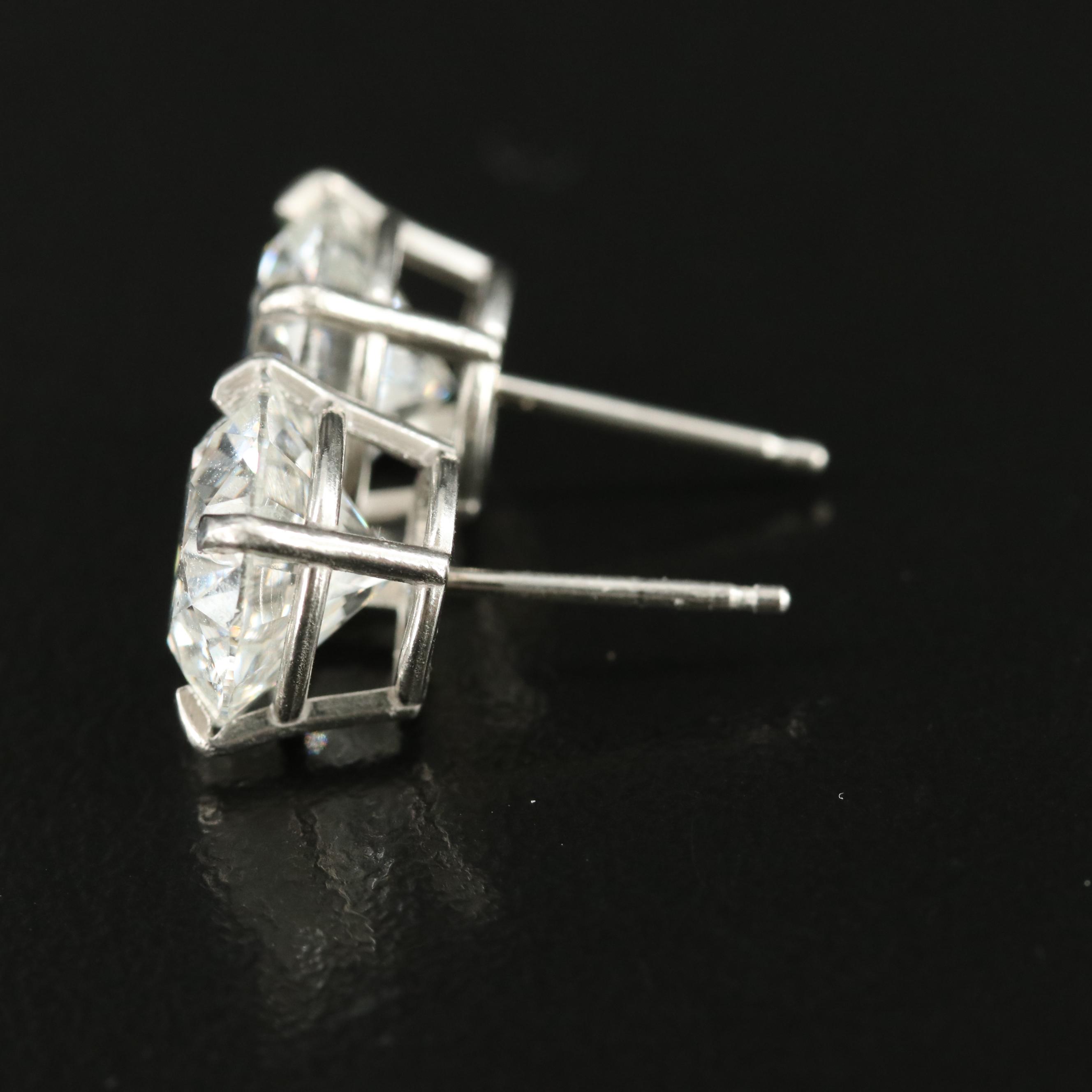 Platinum 6.00 CTW Lab Grown Diamond Stud Earrings with IGI Reports