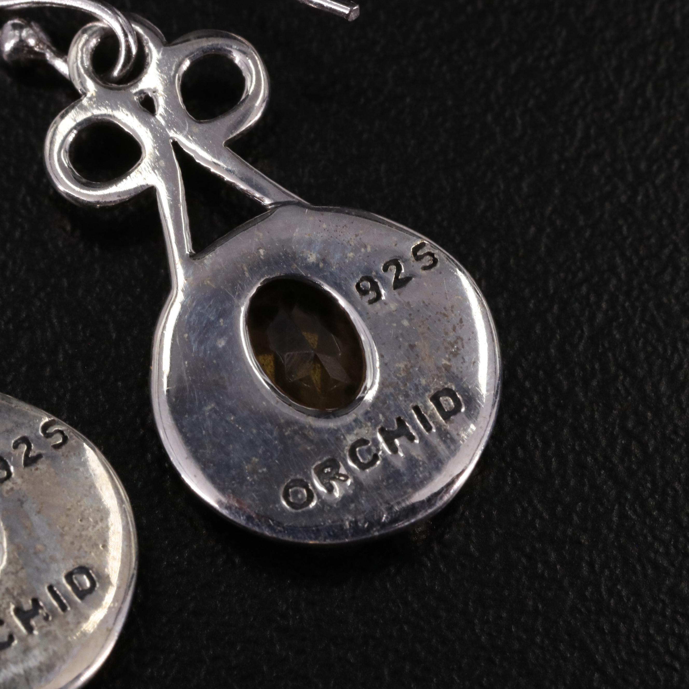 Sterling Citrine Drop Earrings