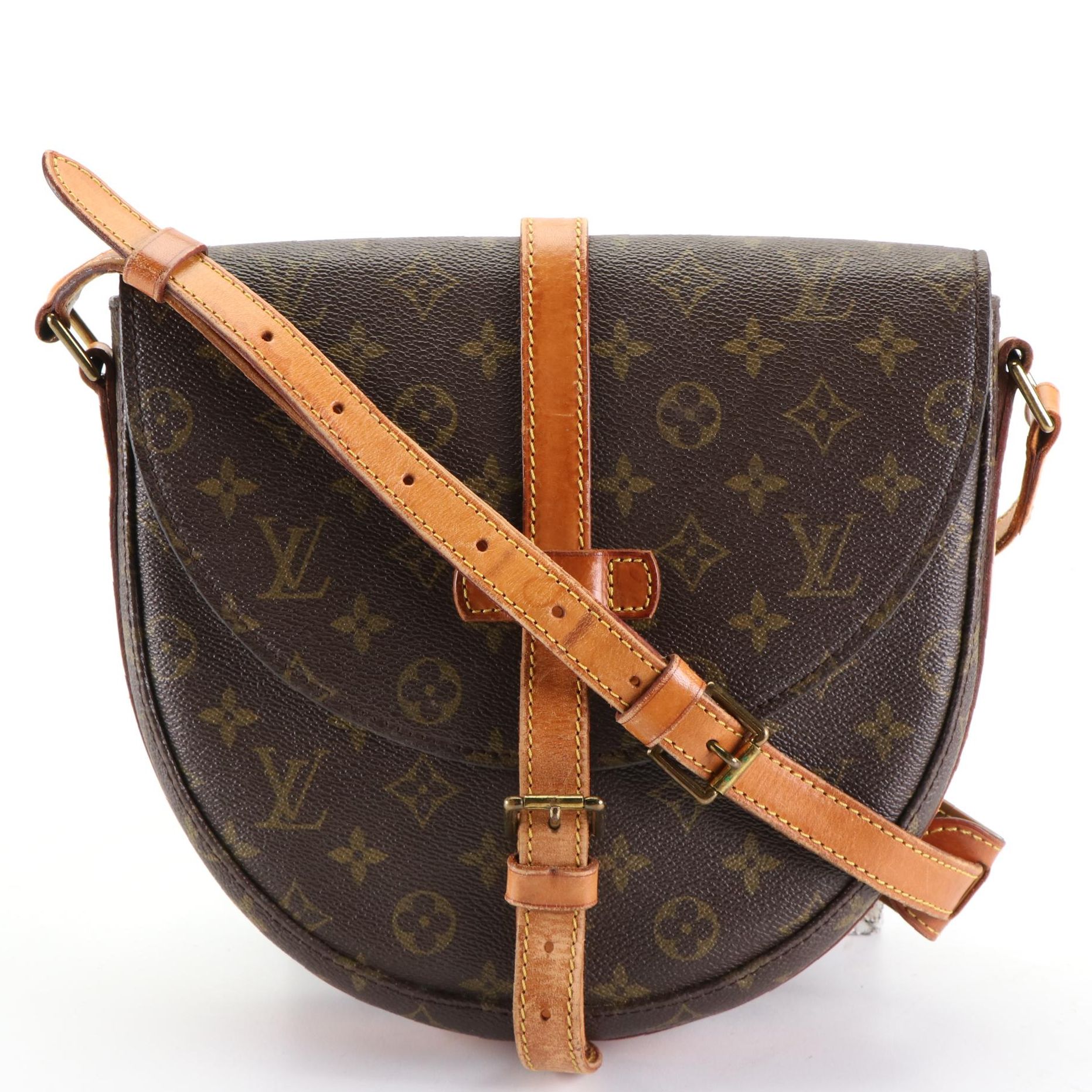 Louis Vuitton Chantilly GM Saddle Bag in Monogram Canvas and Vachetta Leather
