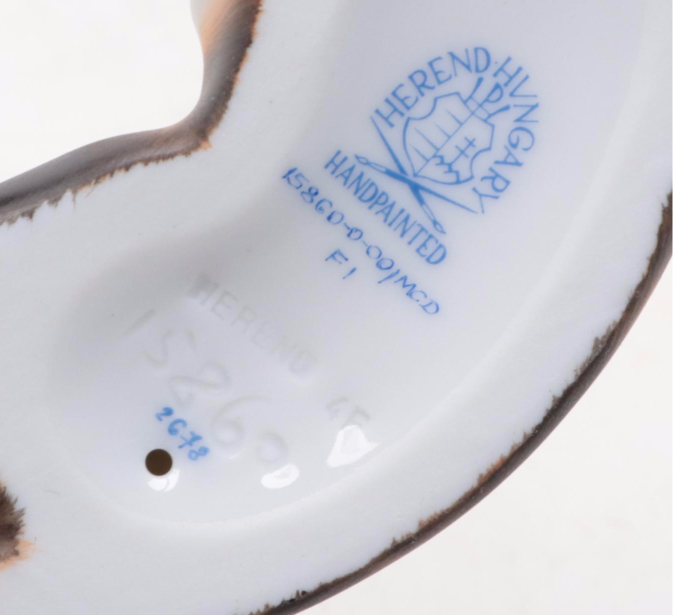 Herend Natural "Minnie the Calico Cat" Porcelain Figurine